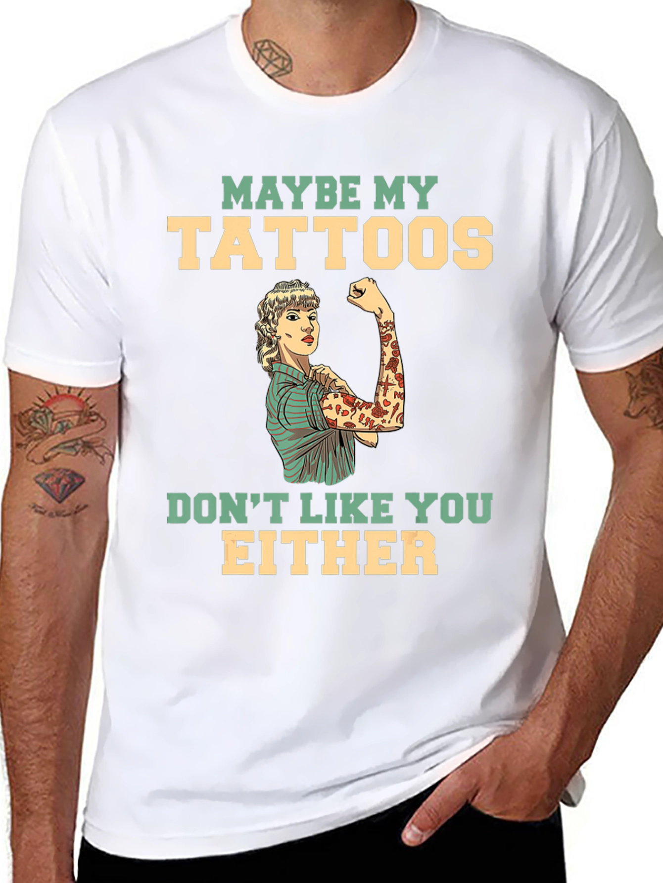 Tattooed Lady Graphic Tee - Funny Statement T-Shirt