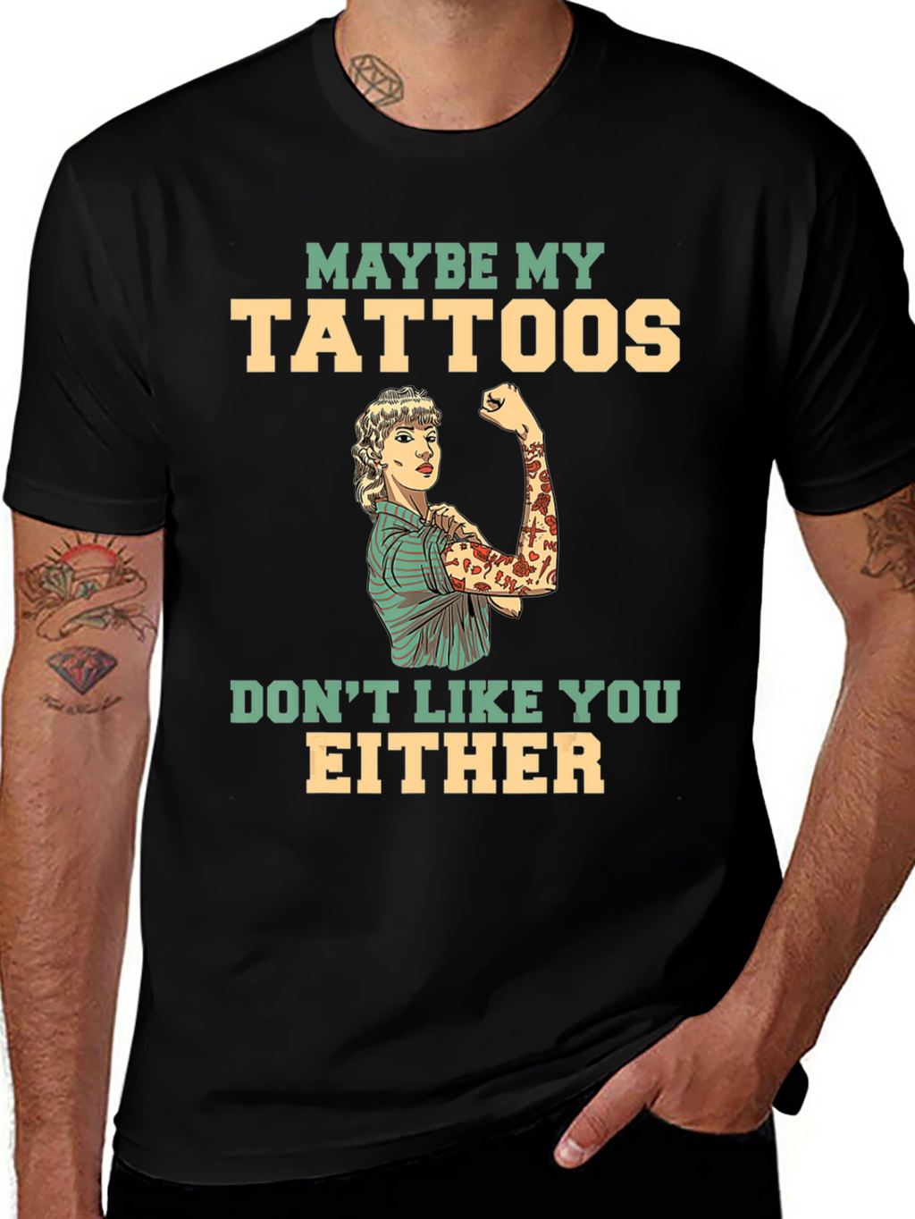 Tattooed Lady Graphic Tee - Funny Statement T-Shirt