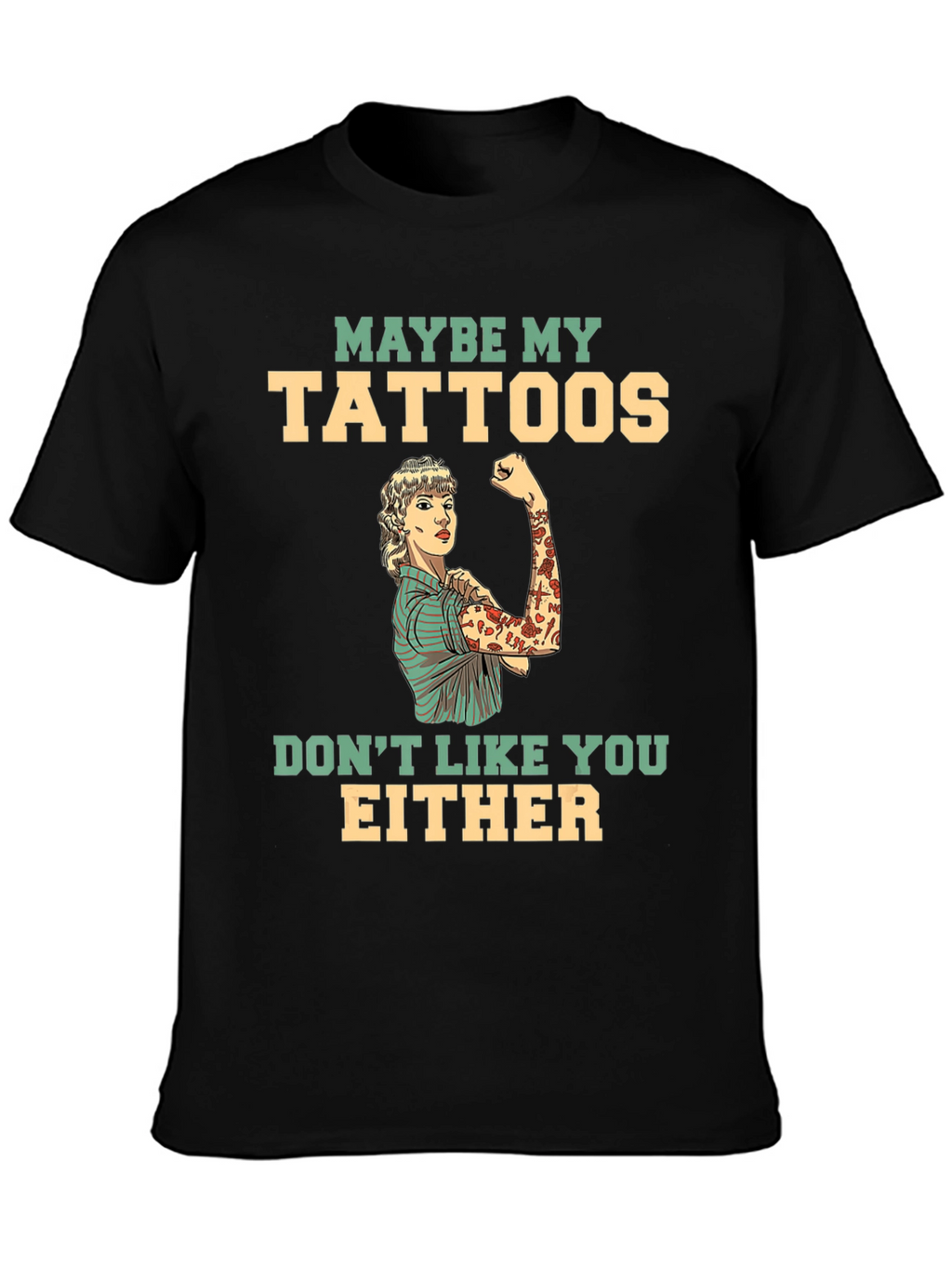 Tattooed Lady Graphic Tee - Funny Statement T-Shirt