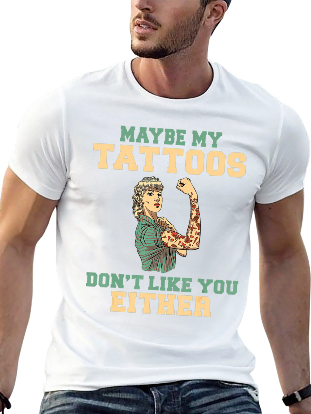 Tattooed Lady Graphic Tee - Funny Statement T-Shirt