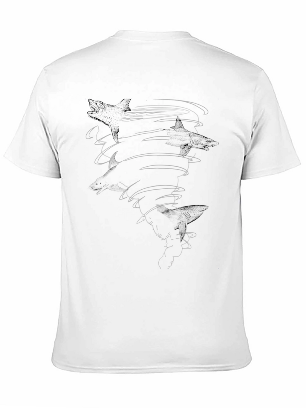 Abstract Swirl Graphic T-Shirt - Black