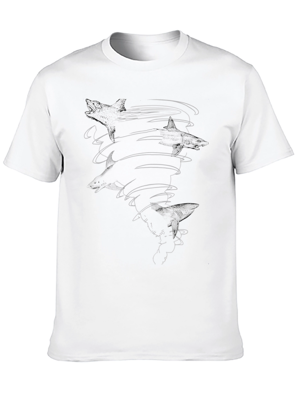 Abstract Swirl Graphic T-Shirt - Black