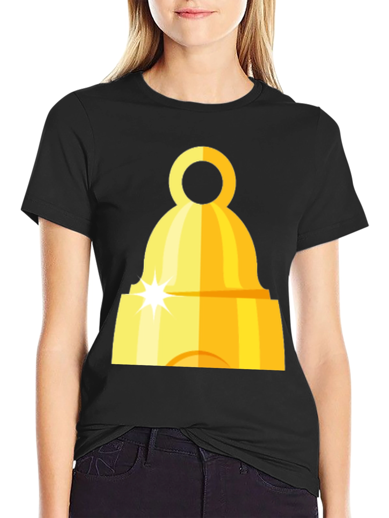 Golden Bell Graphic Tee - Classic Black T-Shirt