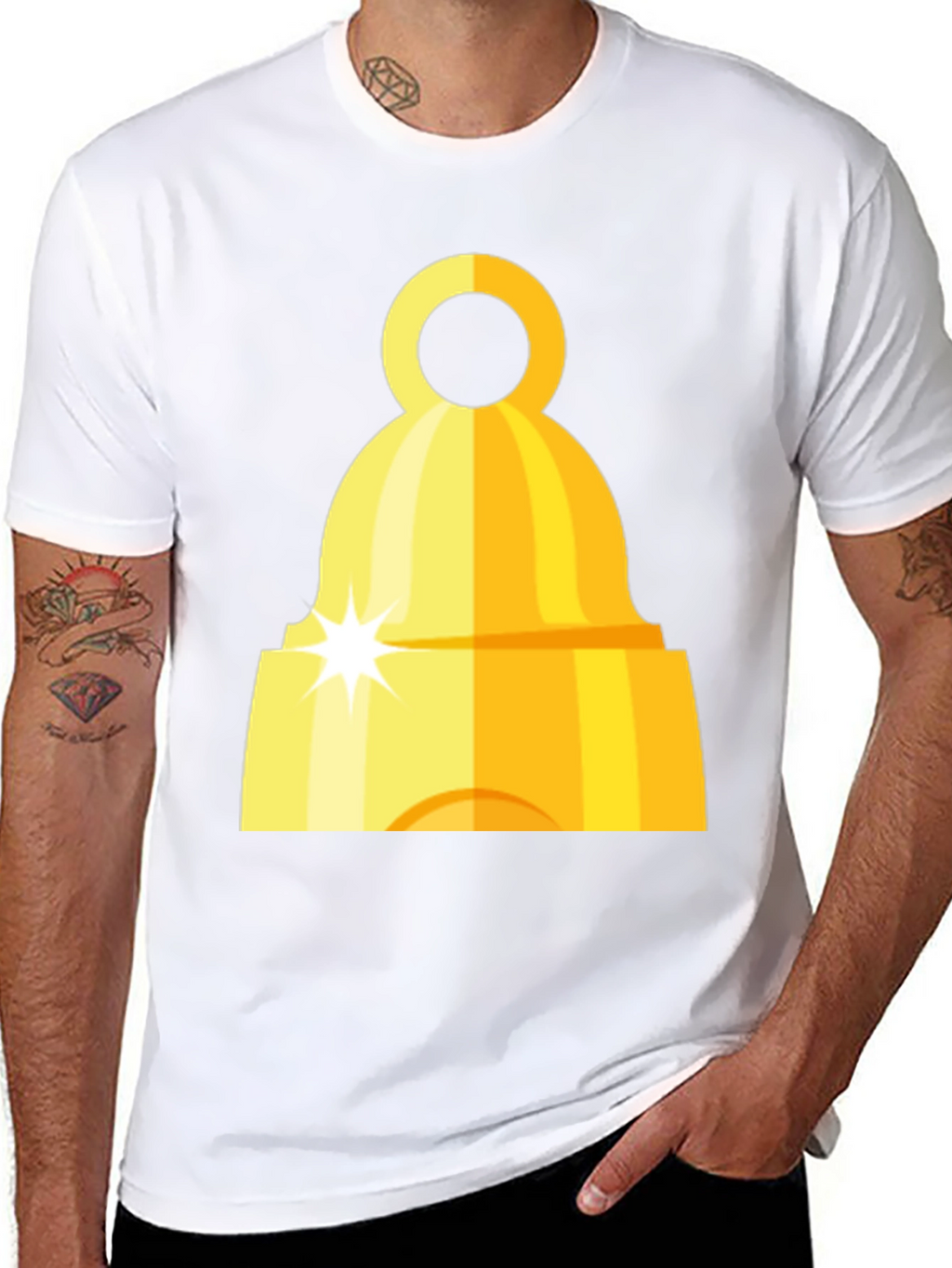 Golden Bell Graphic Tee - Classic Black T-Shirt