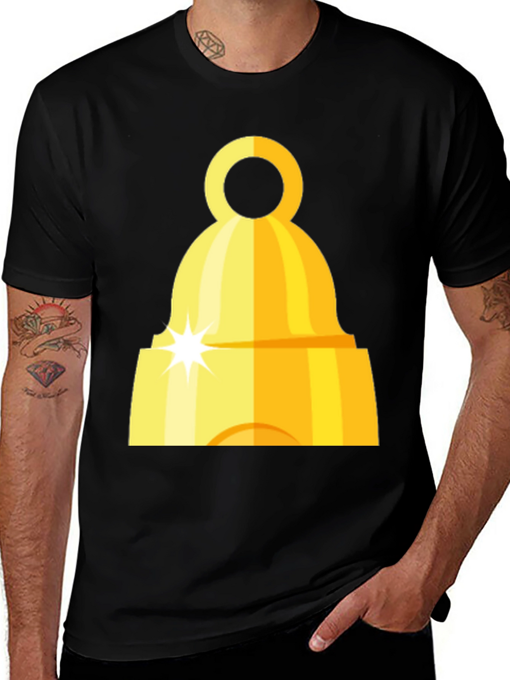 Golden Bell Graphic Tee - Classic Black T-Shirt