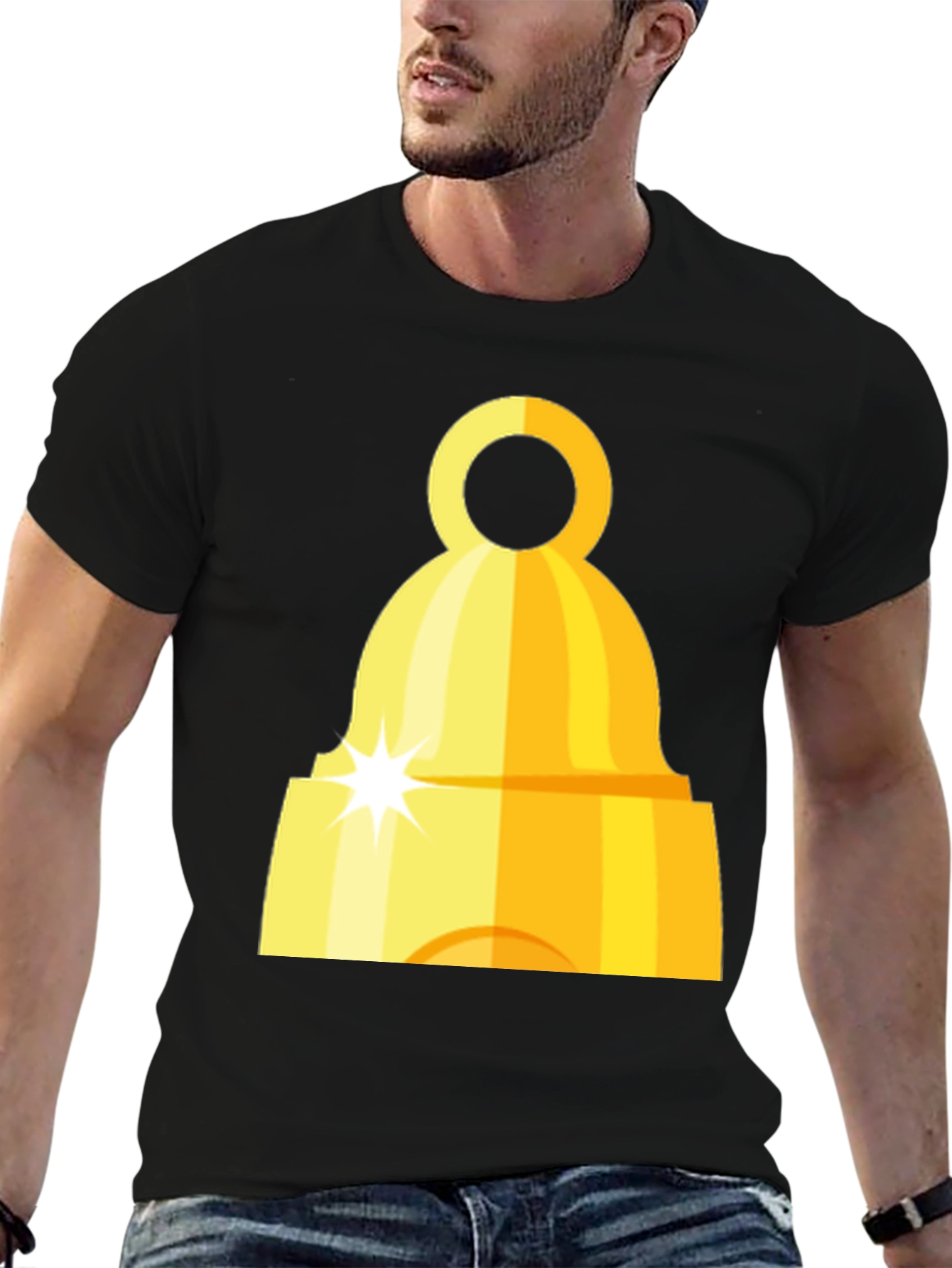 Golden Bell Graphic Tee - Classic Black T-Shirt