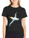 Black T-Shirt with Bird Graphic