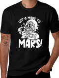 Lets Move to Mars Black Graphic Tee