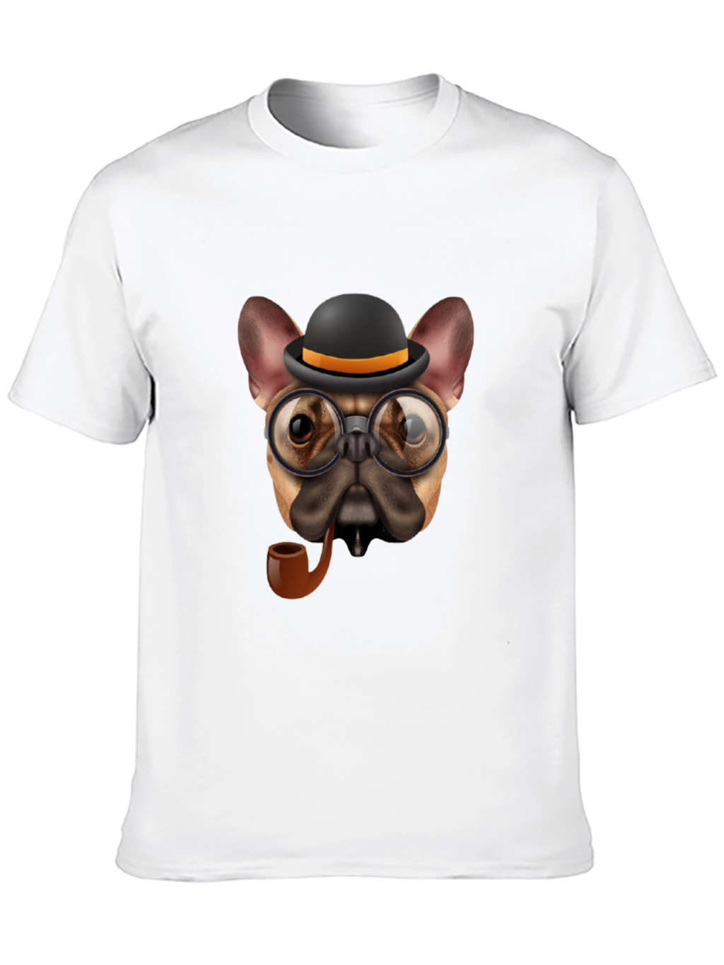 Dapper Dog T-Shirt - Bulldog with Hat & Pipe