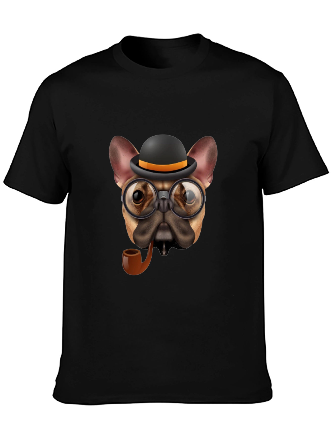 Dapper Dog T-Shirt - Bulldog with Hat & Pipe