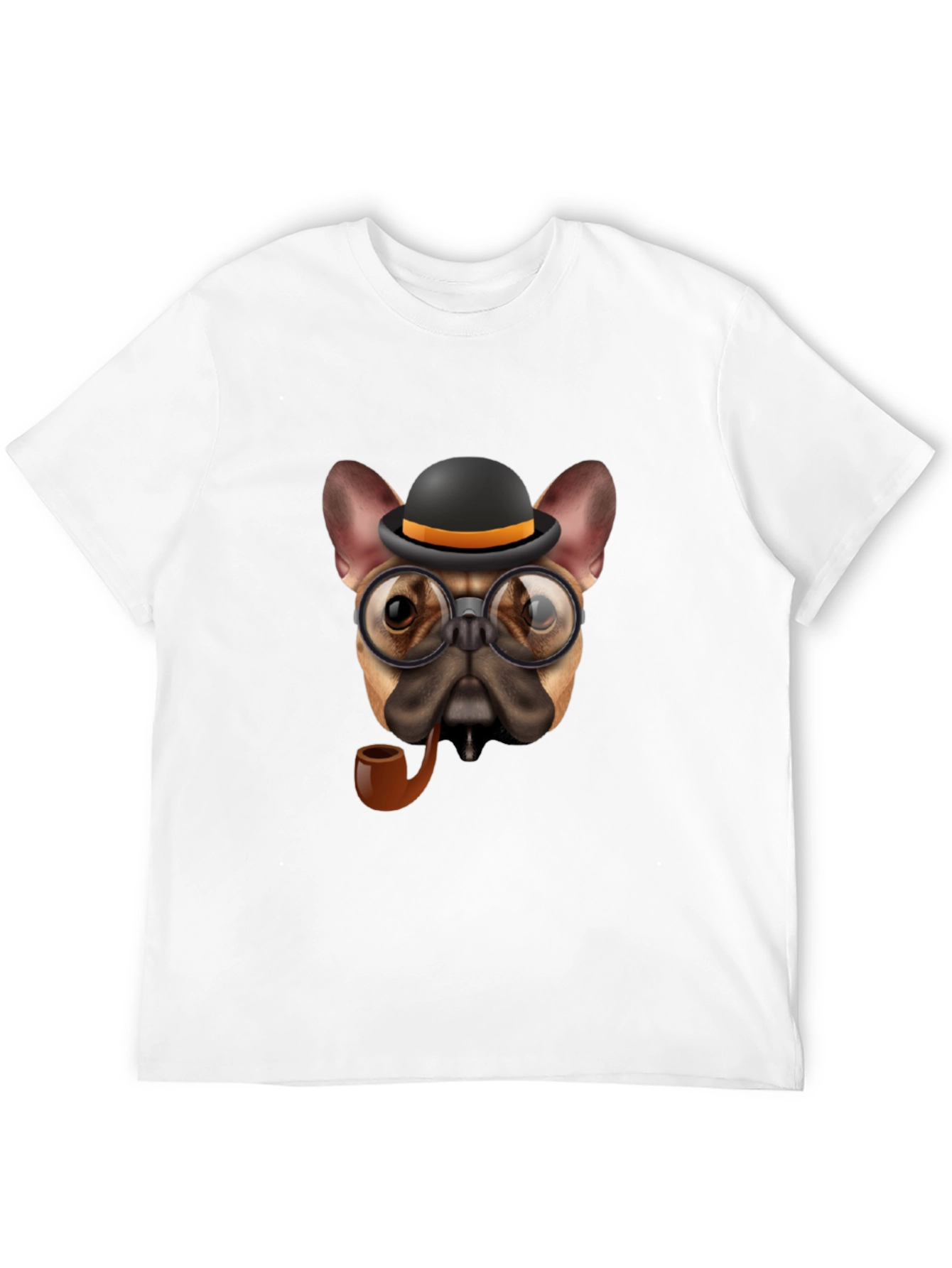 Dapper Dog T-Shirt - Bulldog with Hat & Pipe