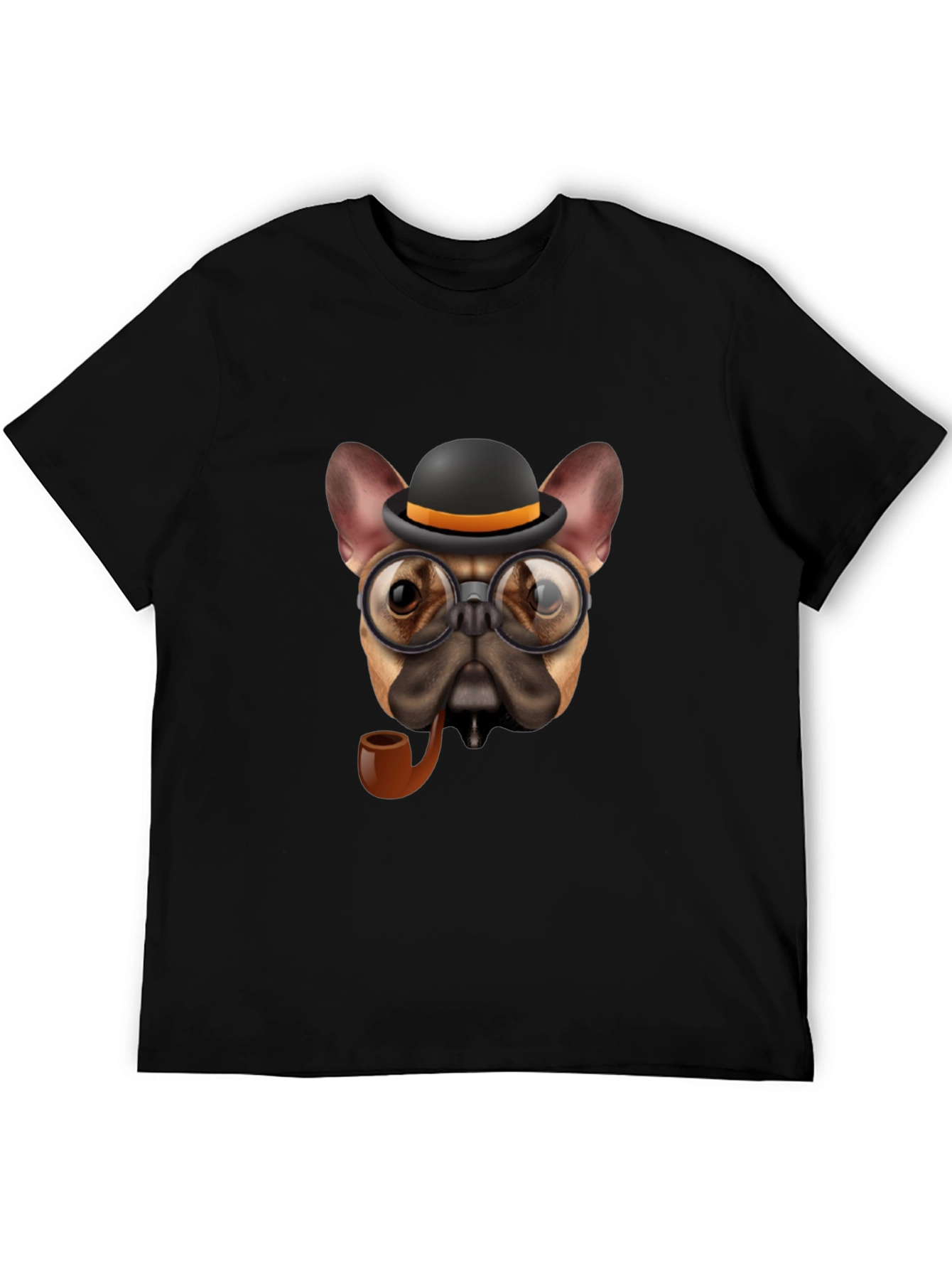 Dapper Dog T-Shirt - Bulldog with Hat & Pipe