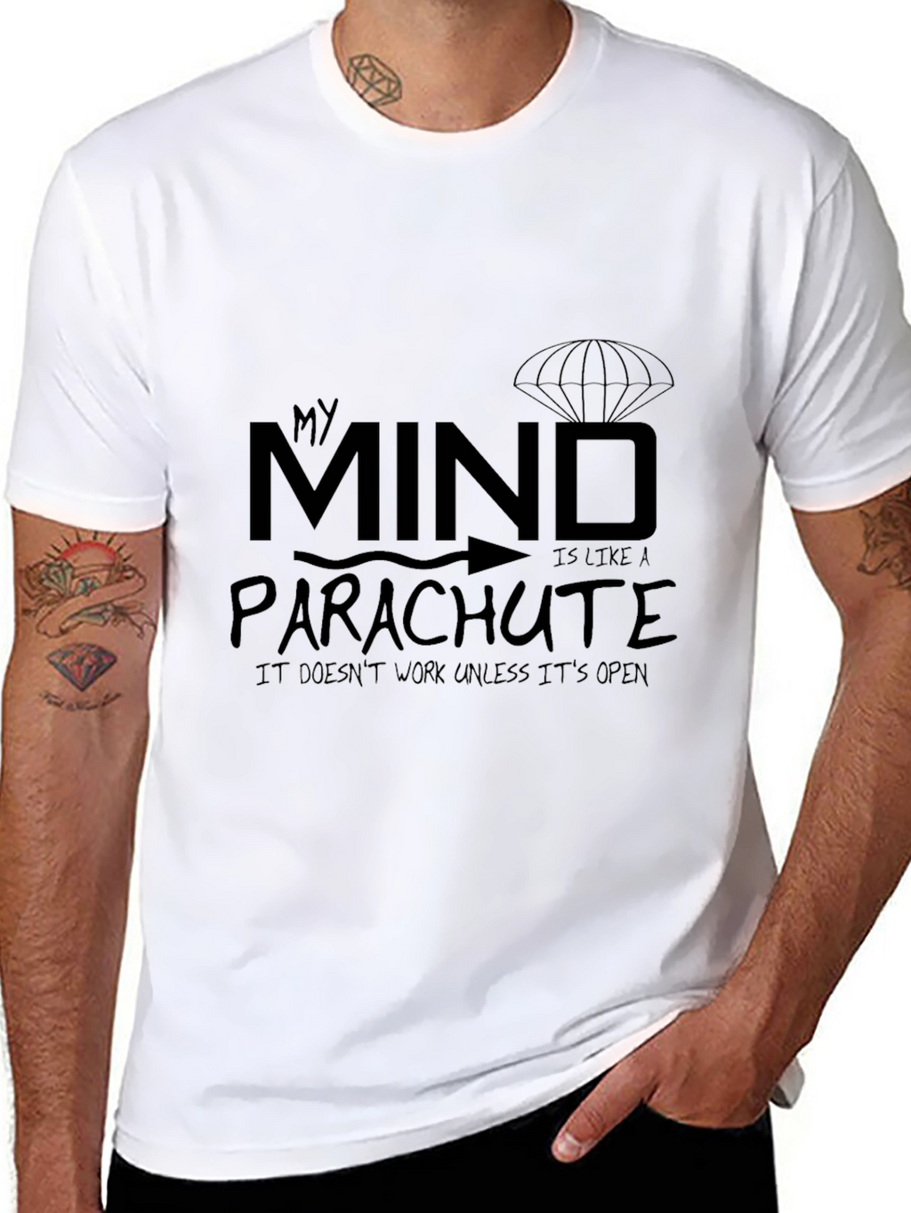 My Mind Parachute T-Shirt - Funny Graphic Tee