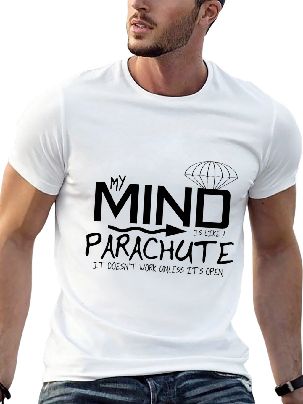 My Mind Parachute T-Shirt - Funny Graphic Tee