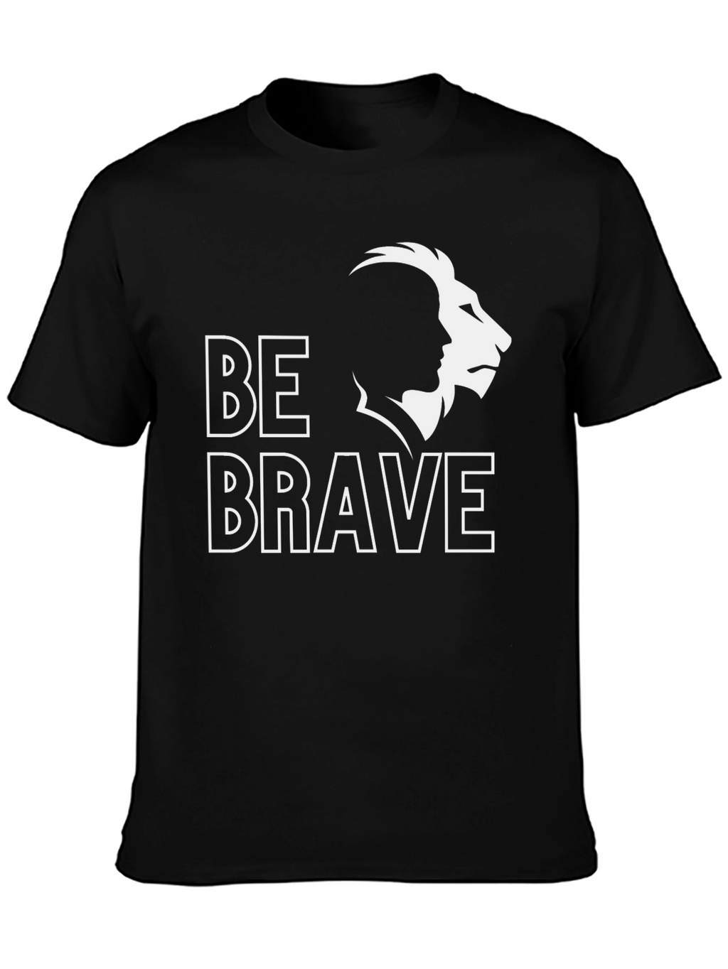 Be Brave Lion Graphic Tee - Black