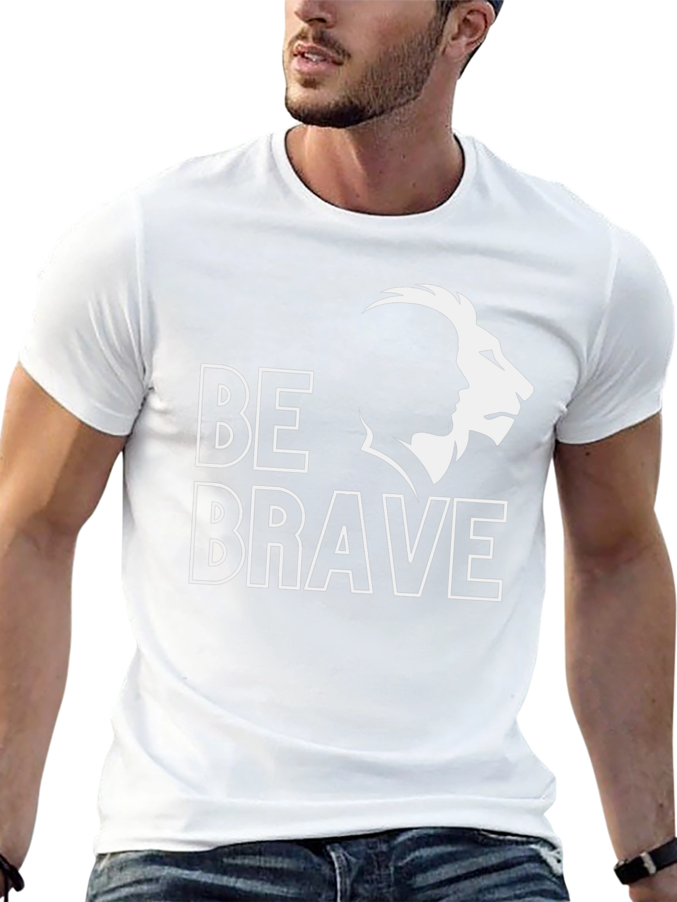 Be Brave Lion Graphic Tee - Black