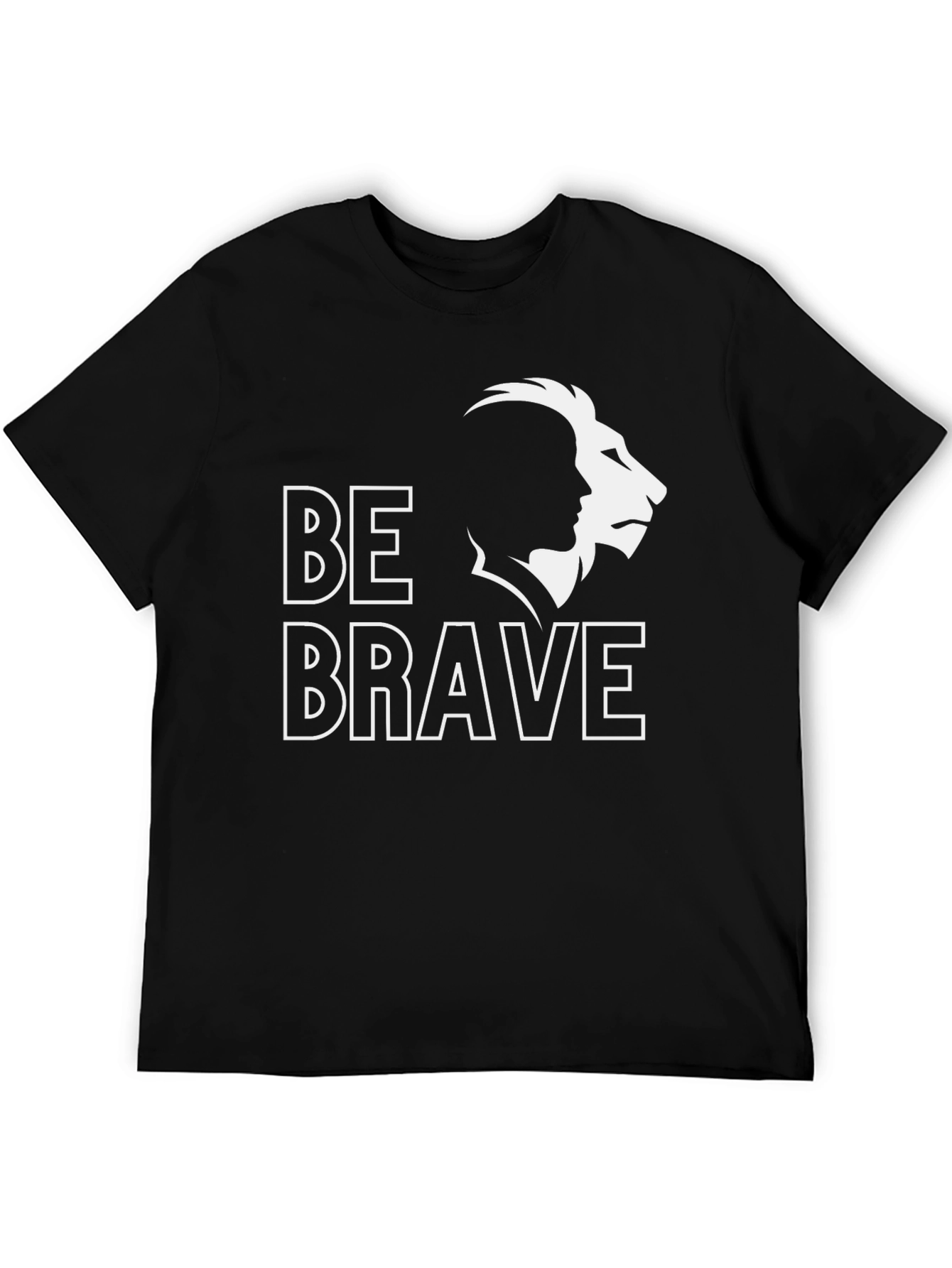Be Brave Lion Graphic Tee - Black