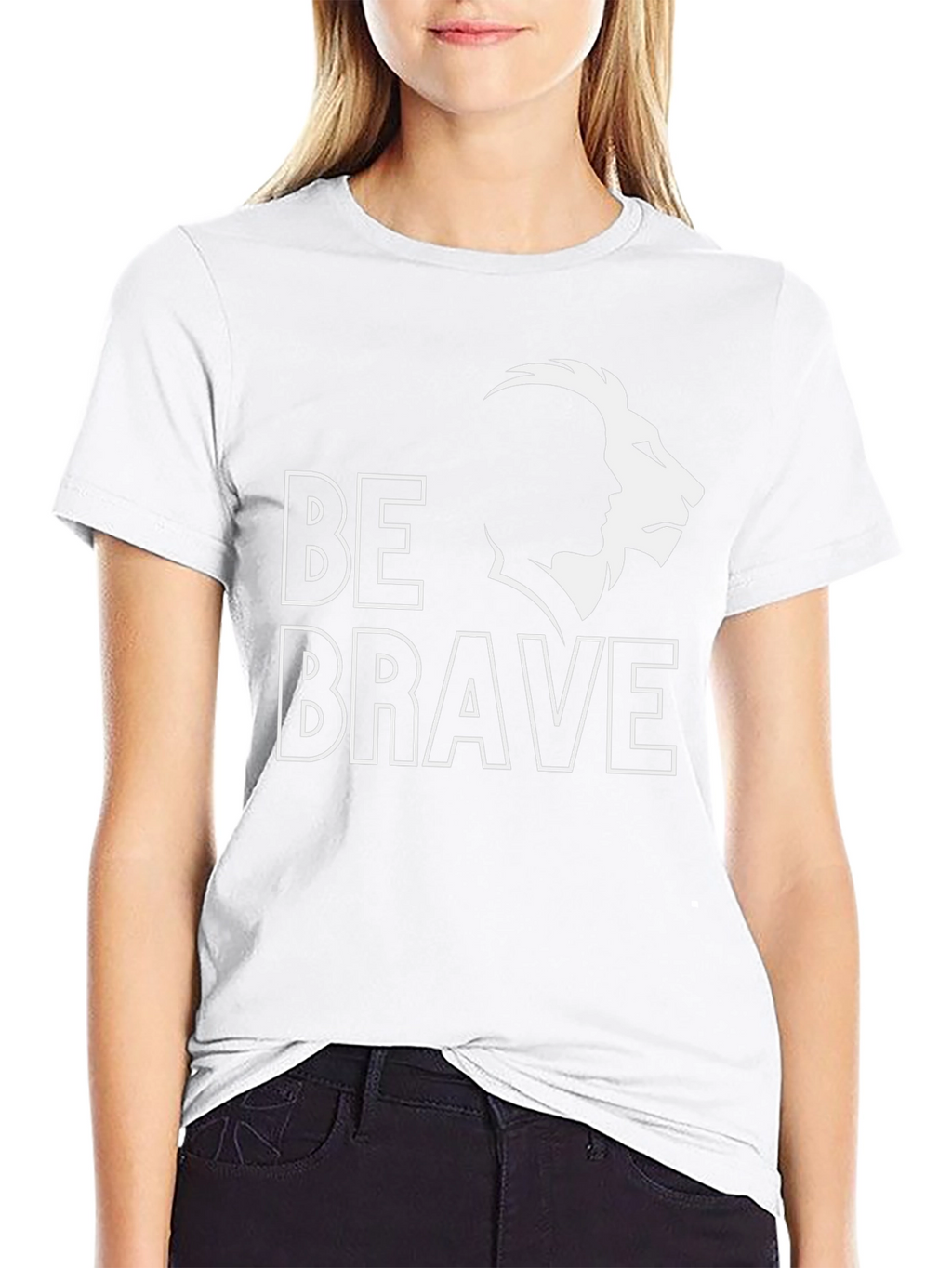 Be Brave Lion Graphic Tee - Black
