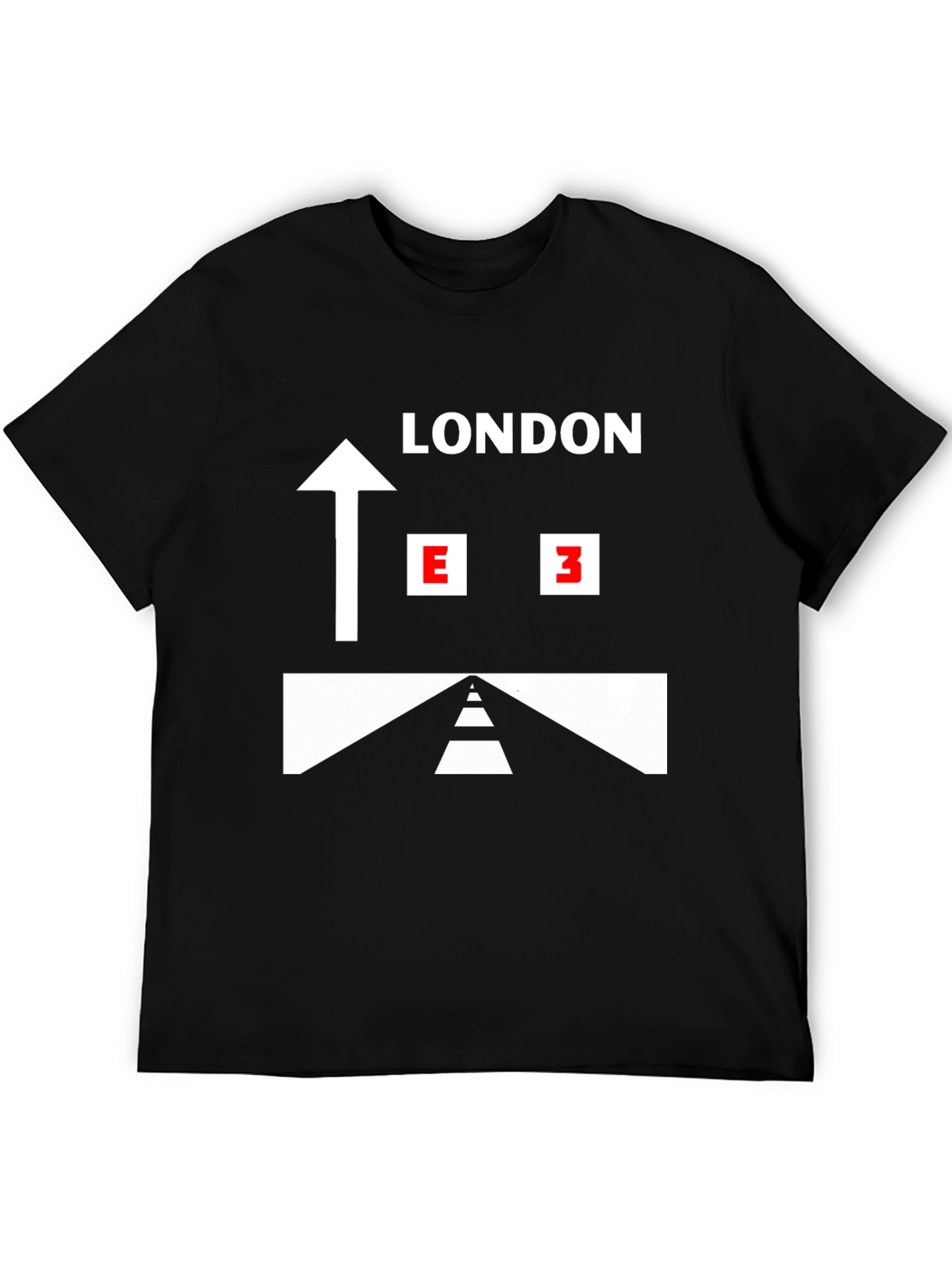 London E3 Direction Black Graphic T-Shirt