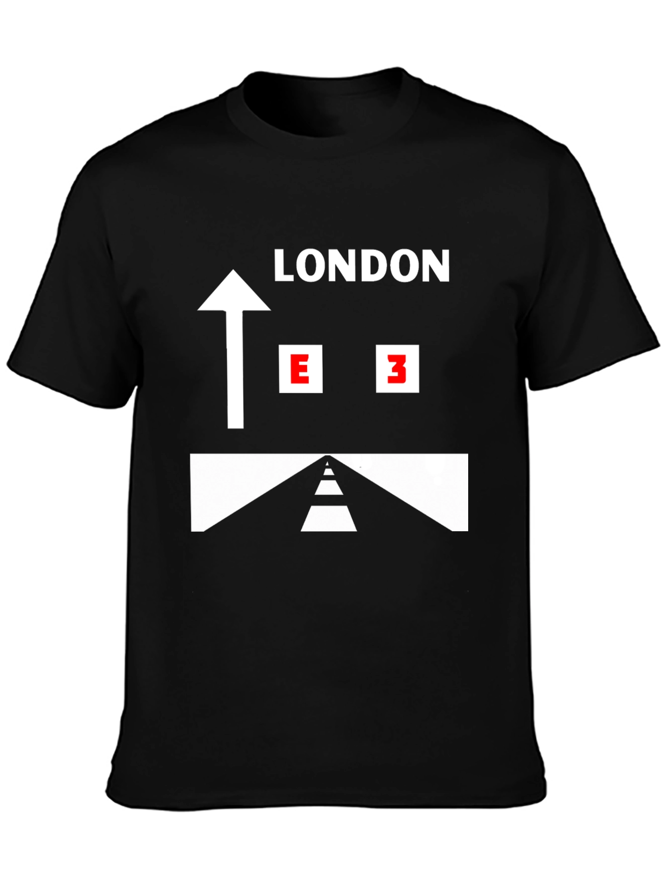 London E3 Direction Black Graphic T-Shirt