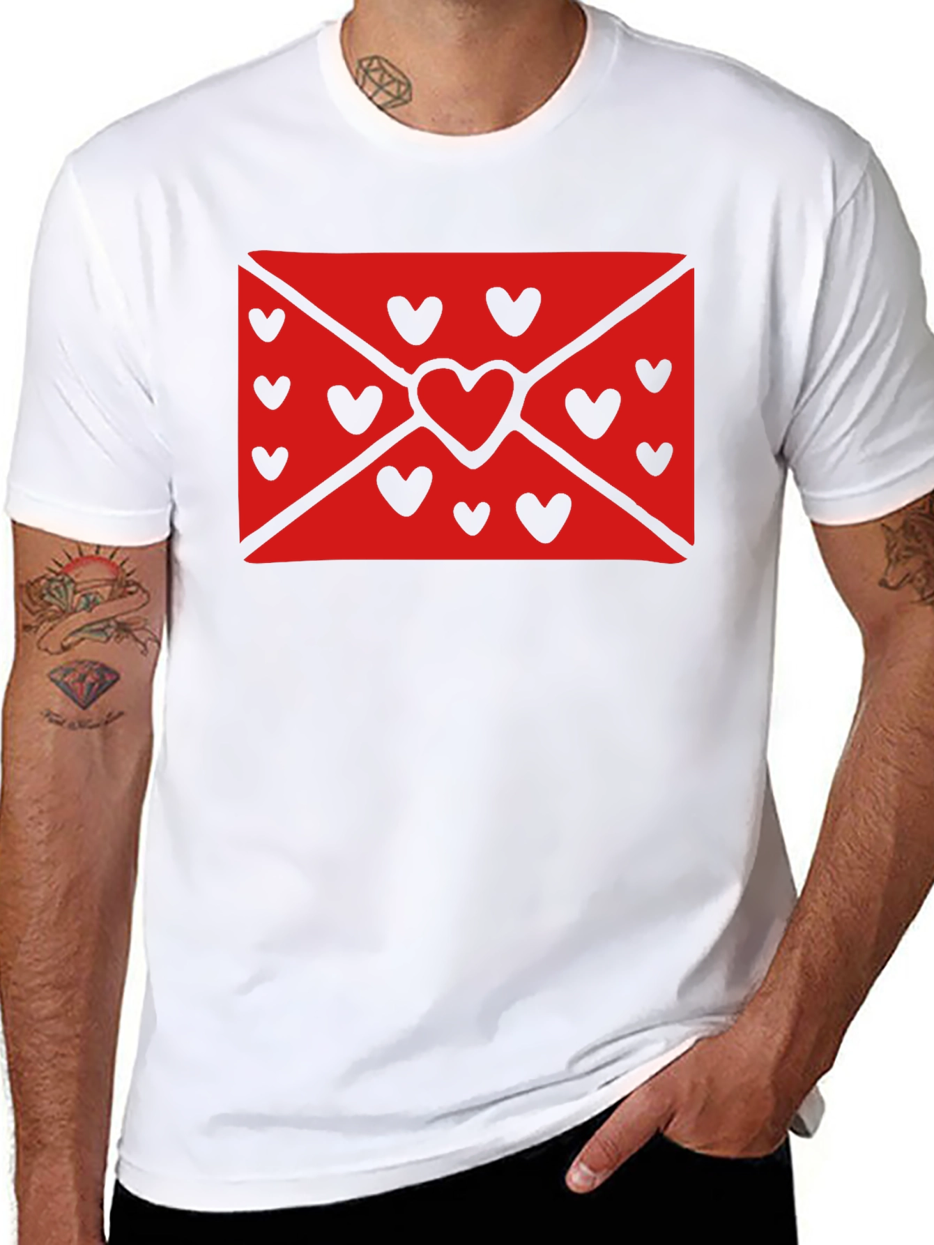 Love Letter Heart Graphic Black T-Shirt