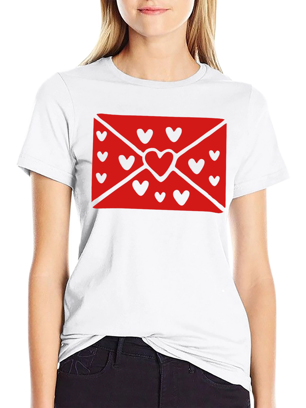 Love Letter Heart Graphic Black T-Shirt