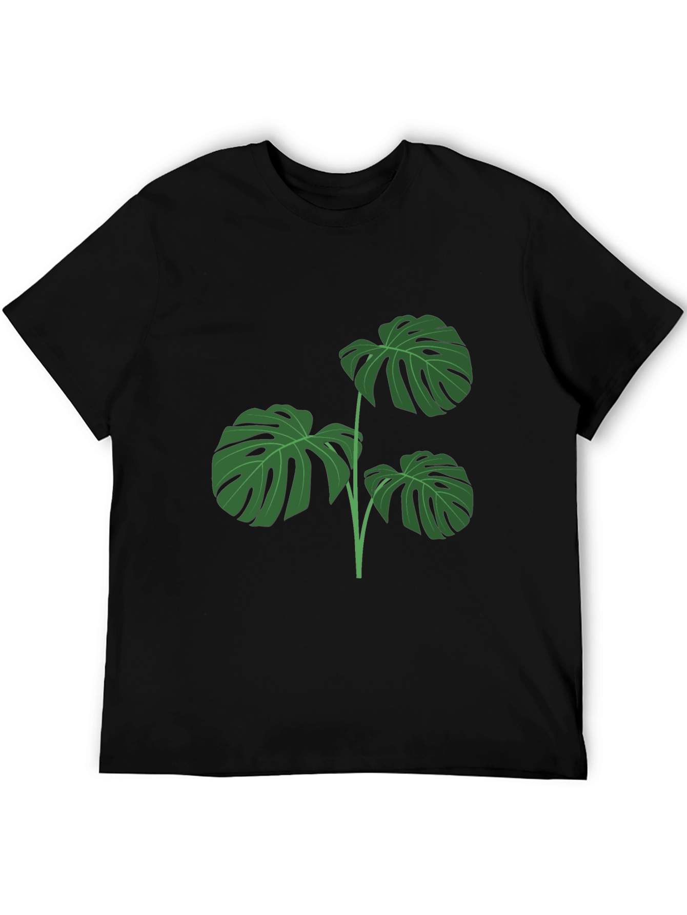 Stylish Monstera Leaf Graphic T-Shirt