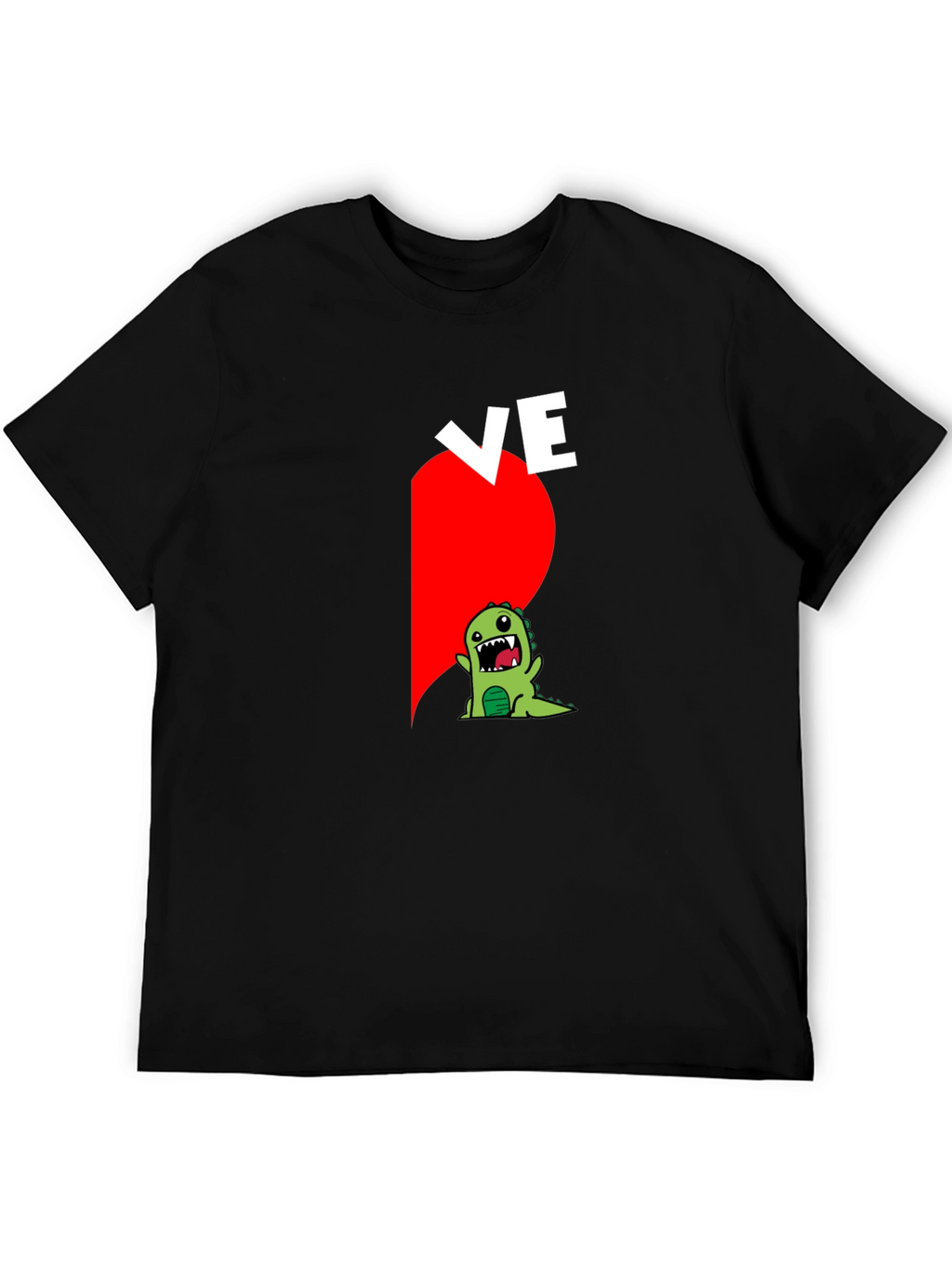Couples Love Dino Black Graphic Tee