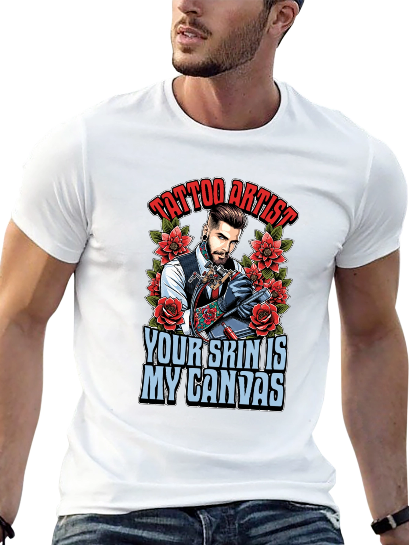 Tattoo Artist Canvas Graphic Tee