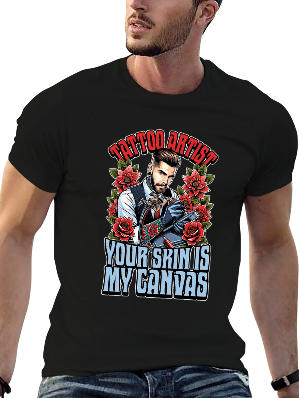 Tattoo Artist Canvas Graphic Tee