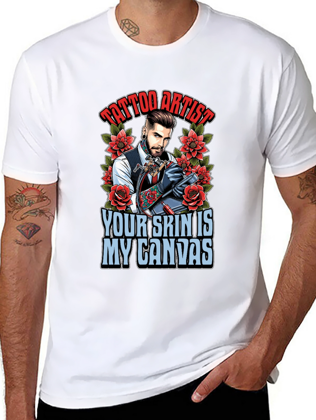 Tattoo Artist Canvas Graphic Tee