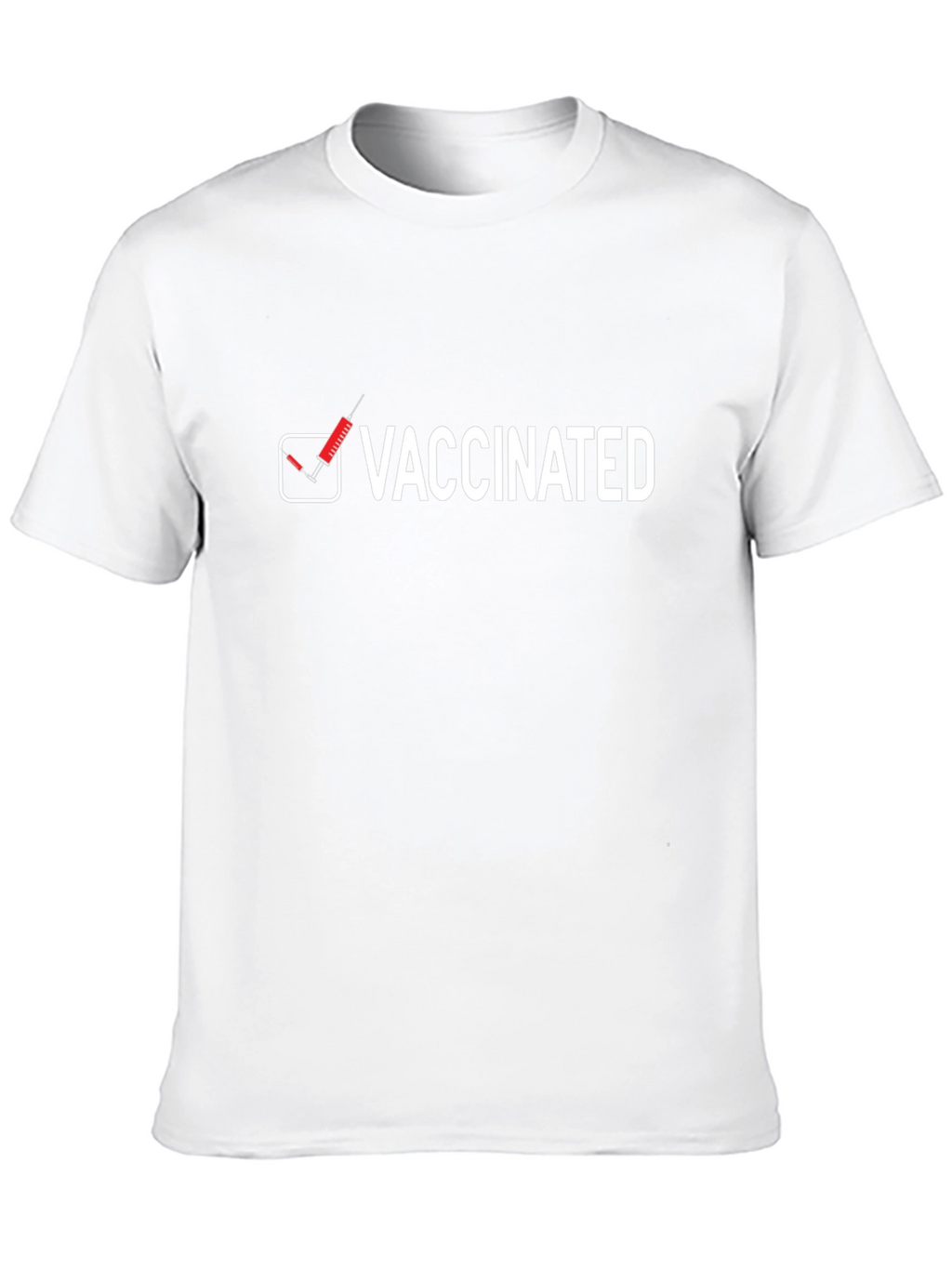 Vaccinated T-Shirt -  Black Crew Neck Top