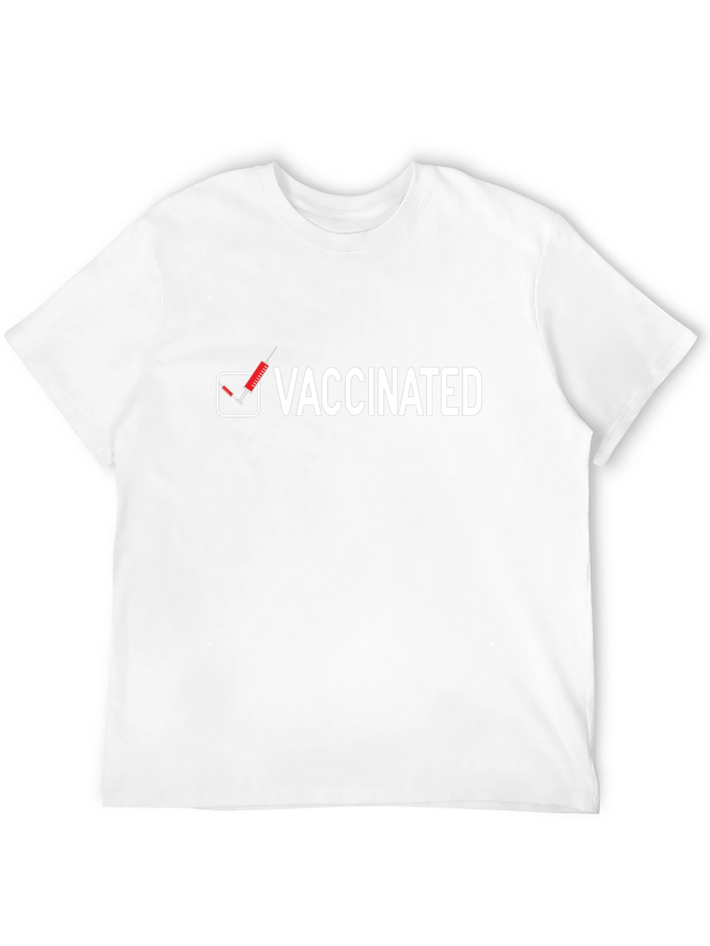 Vaccinated T-Shirt -  Black Crew Neck Top