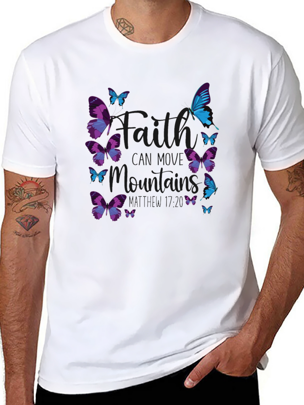 Faith Can Move Mountains Butterfly T-Shirt