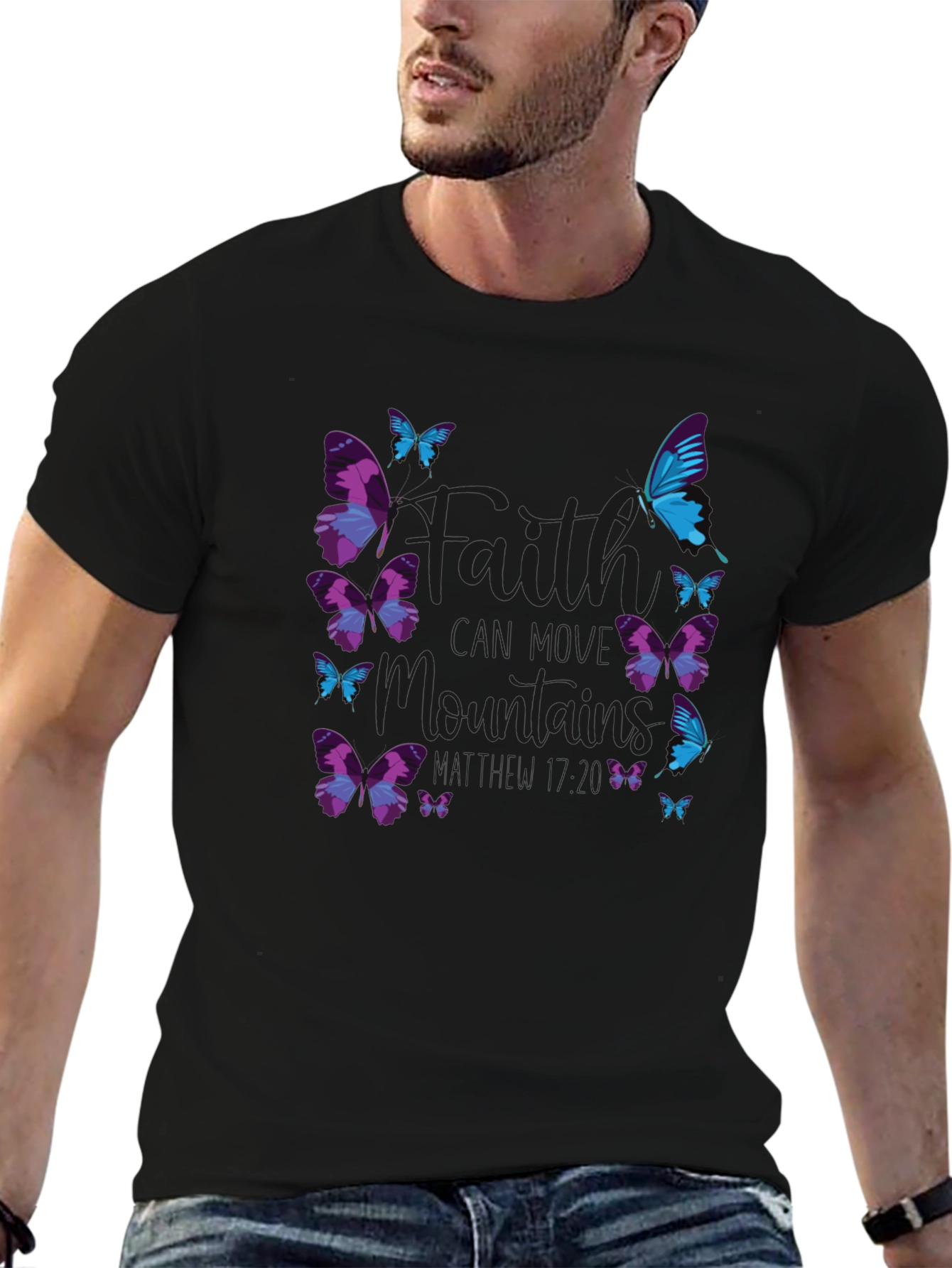 Faith Can Move Mountains Butterfly T-Shirt