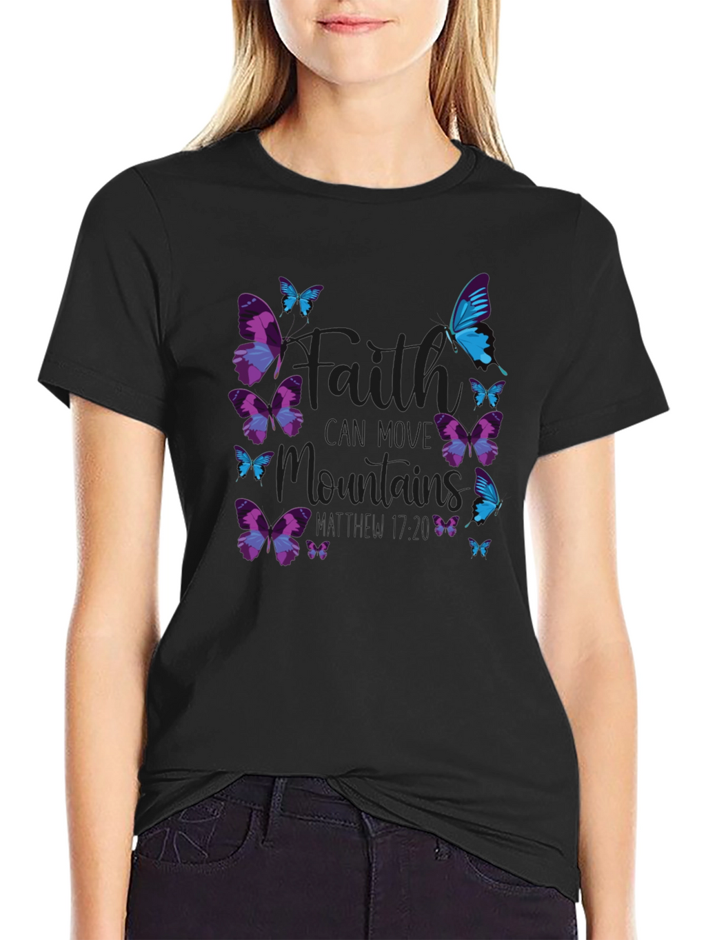 Faith Can Move Mountains Butterfly T-Shirt