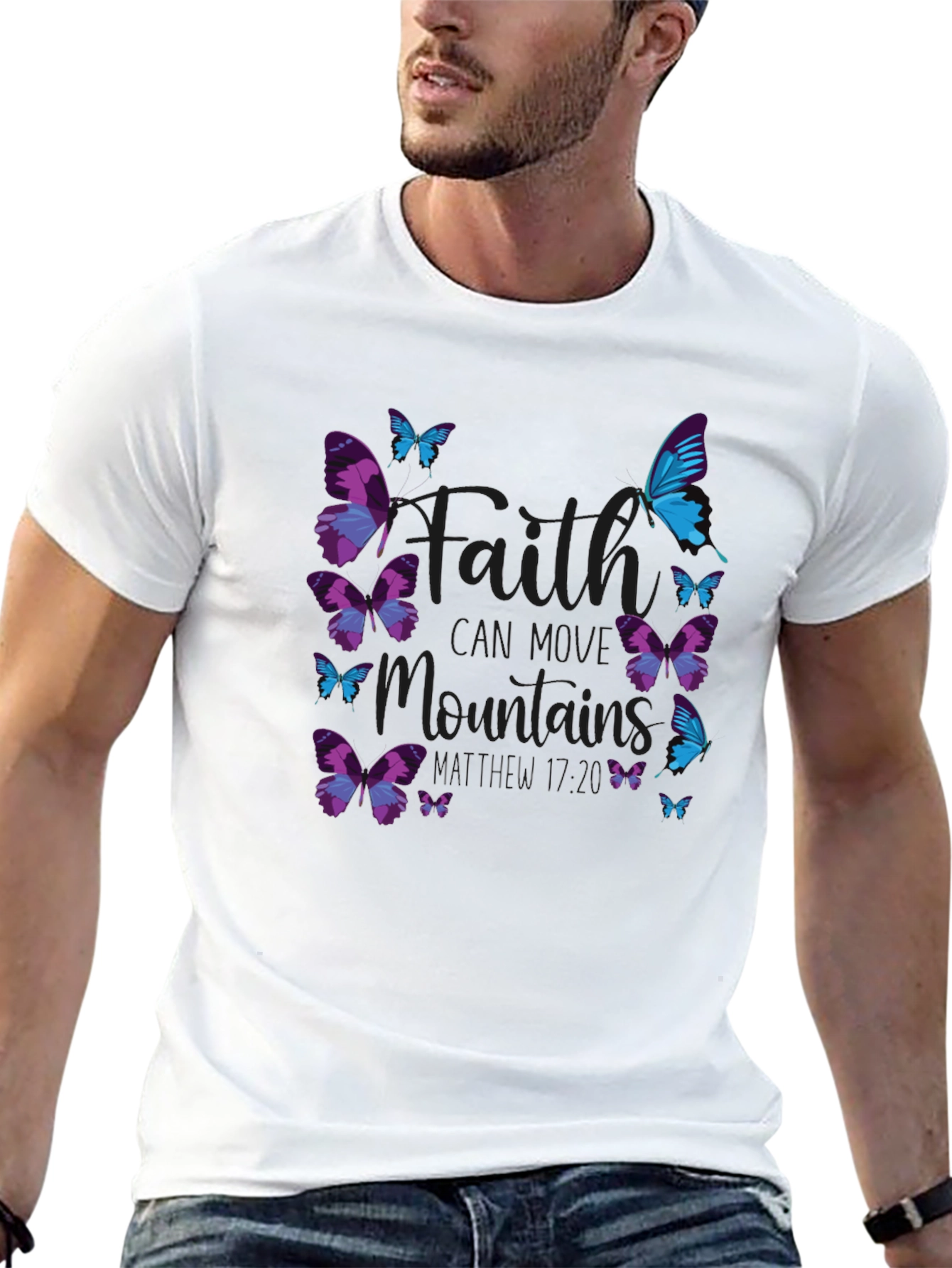 Faith Can Move Mountains Butterfly T-Shirt