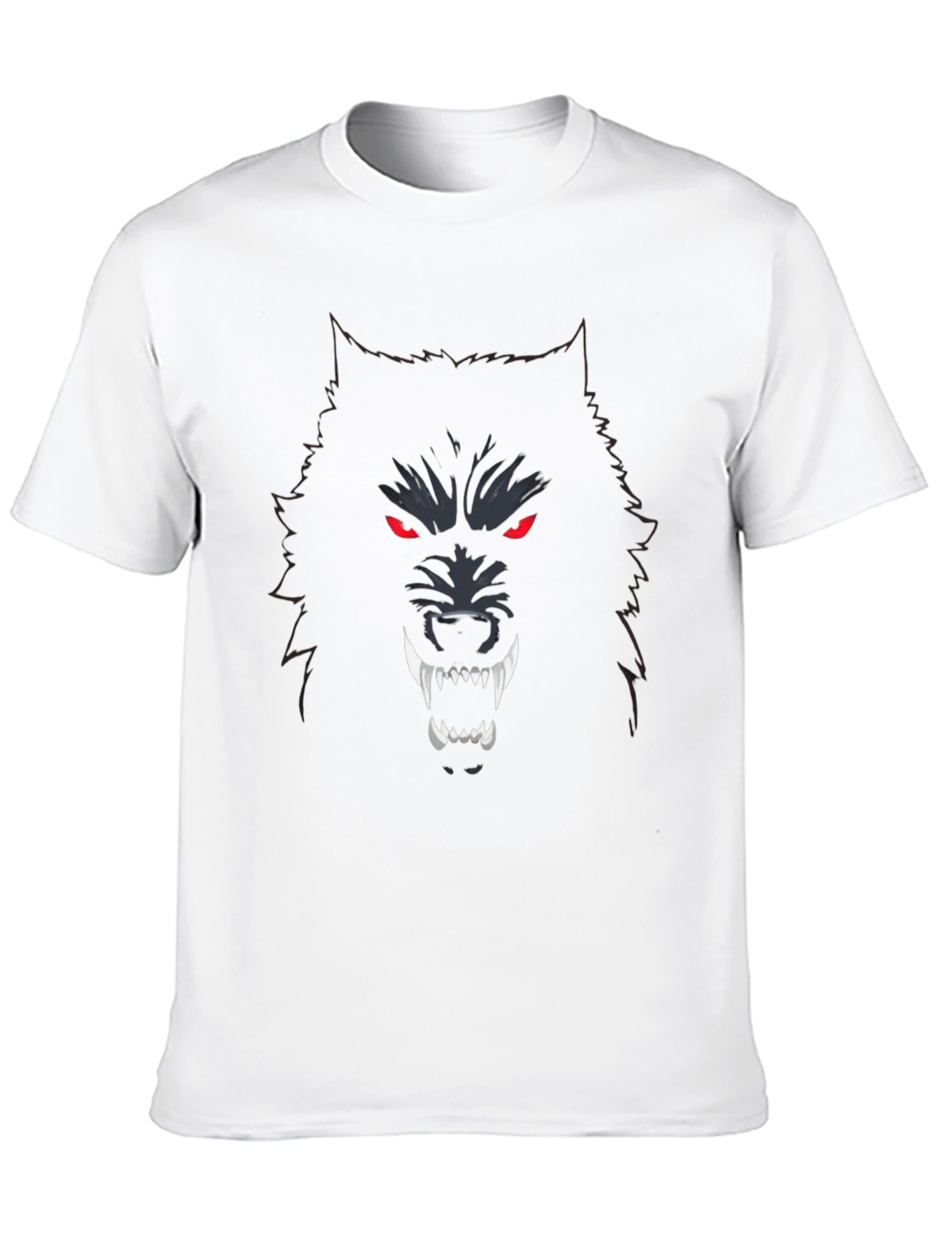 Mens Black Wolf Graphic T-Shirt