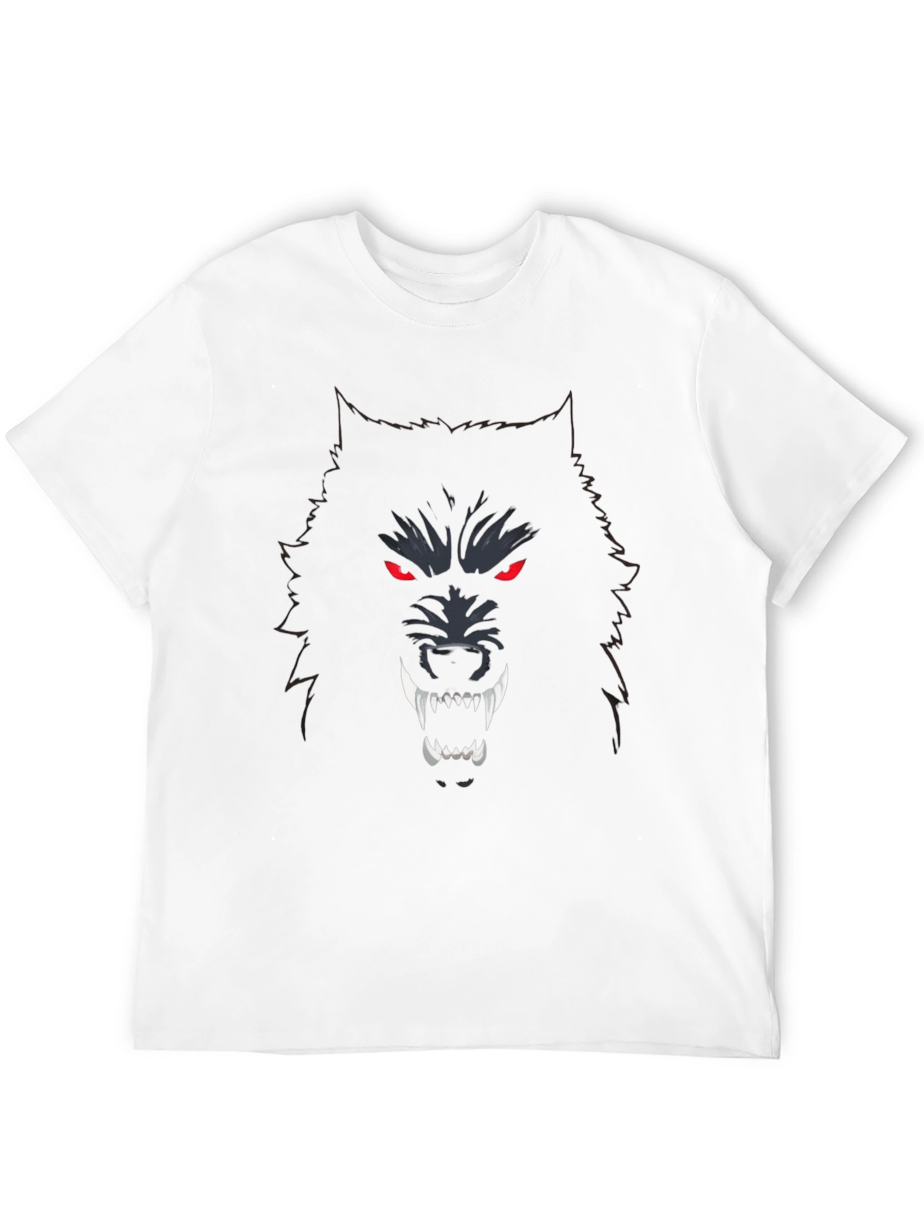 Mens Black Wolf Graphic T-Shirt