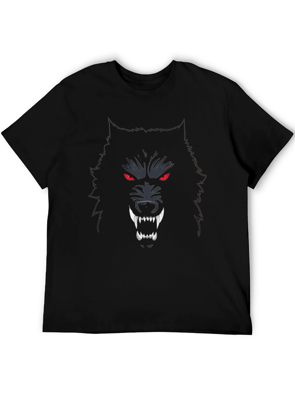 Mens Black Wolf Graphic T-Shirt
