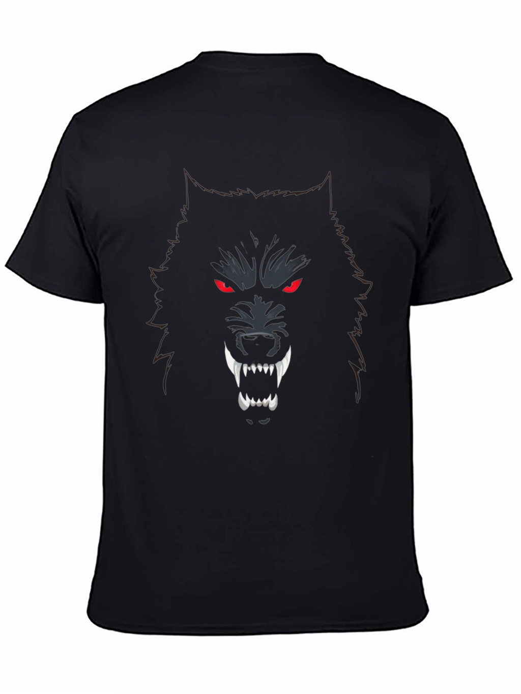 Mens Black Wolf Graphic T-Shirt