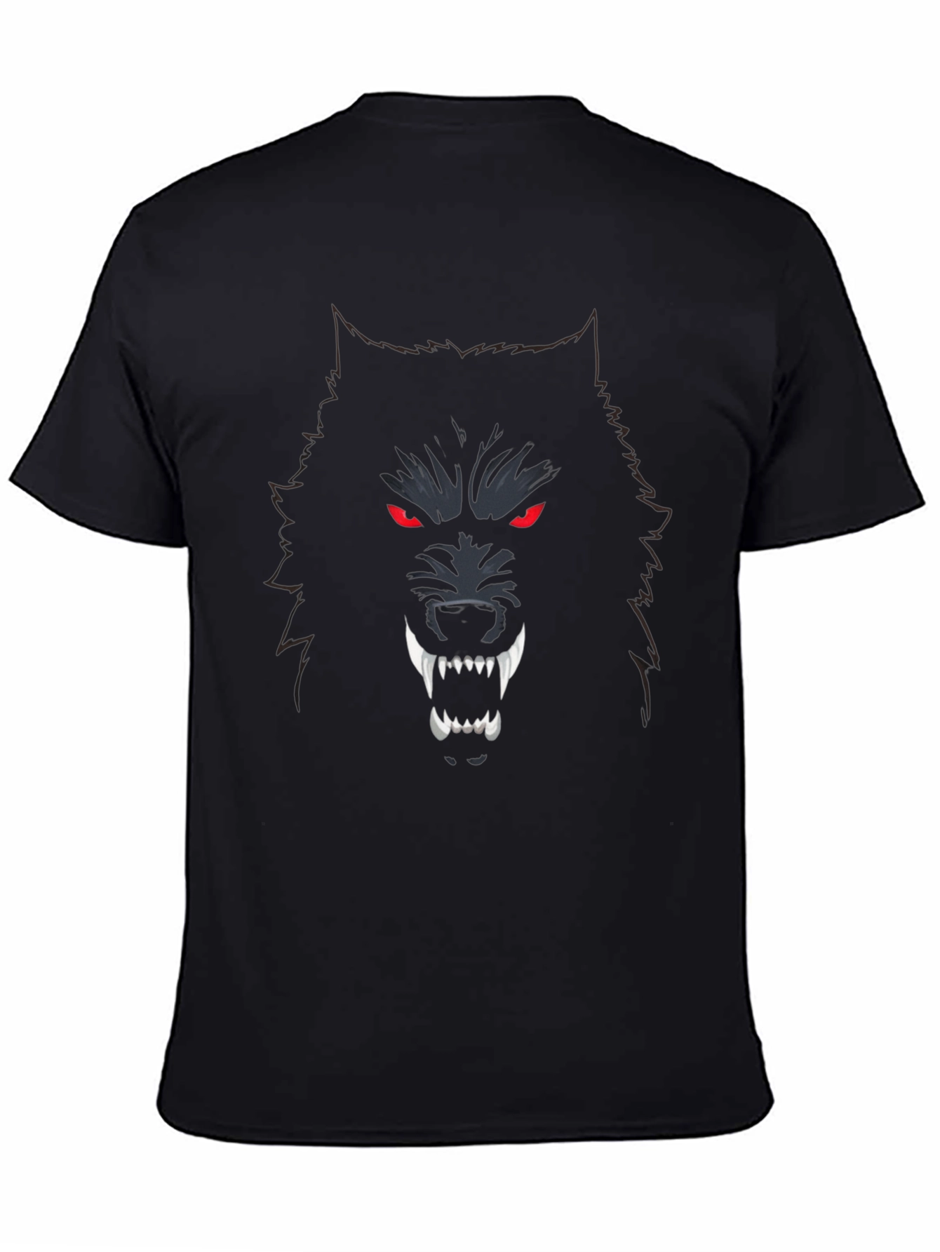 Mens Black Wolf Graphic T-Shirt
