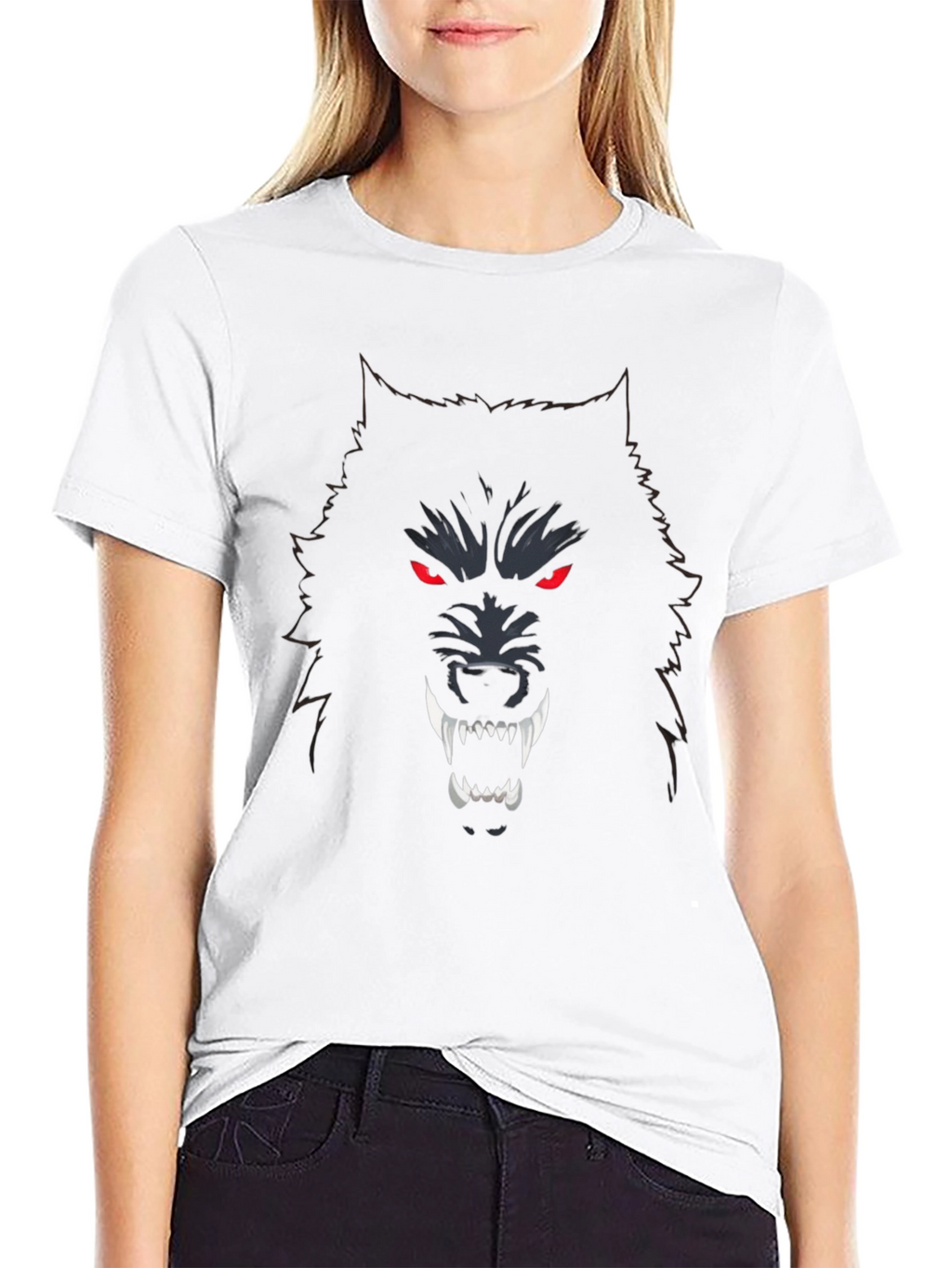 Mens Black Wolf Graphic T-Shirt