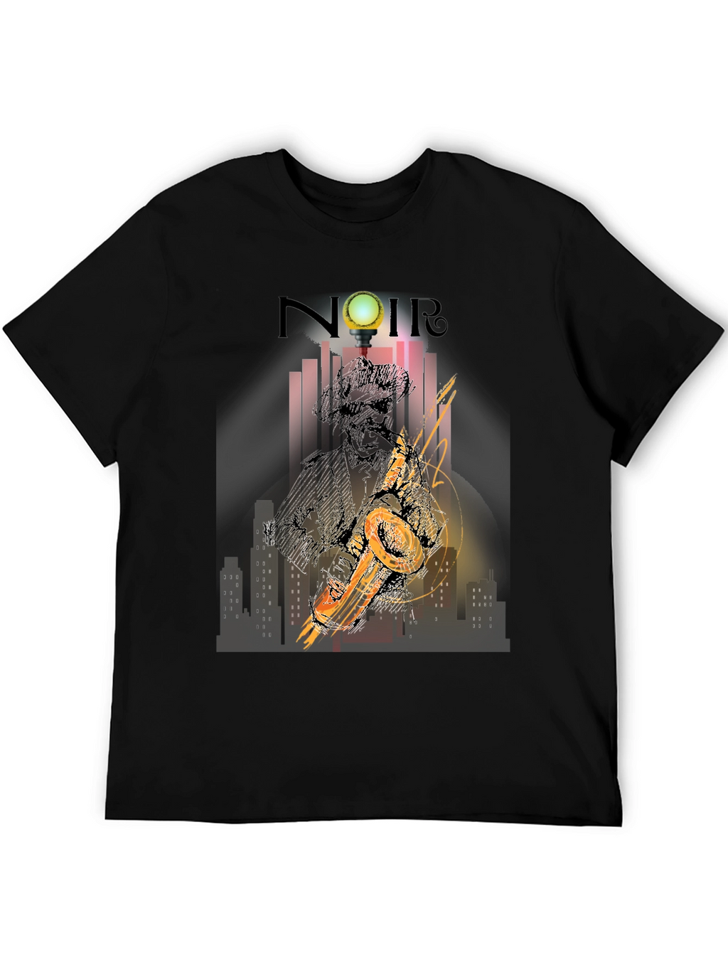 Noir Saxophone T-Shirt - Stylish Jazz Graphic Tee