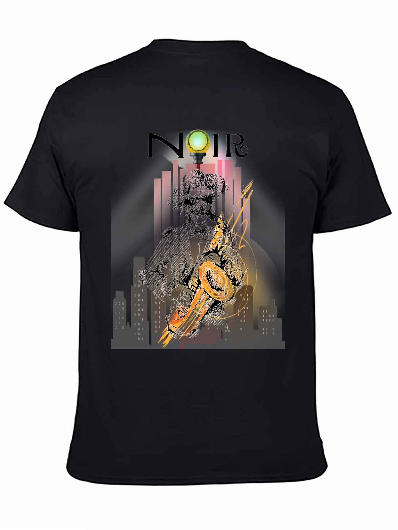 Noir Saxophone T-Shirt - Stylish Jazz Graphic Tee