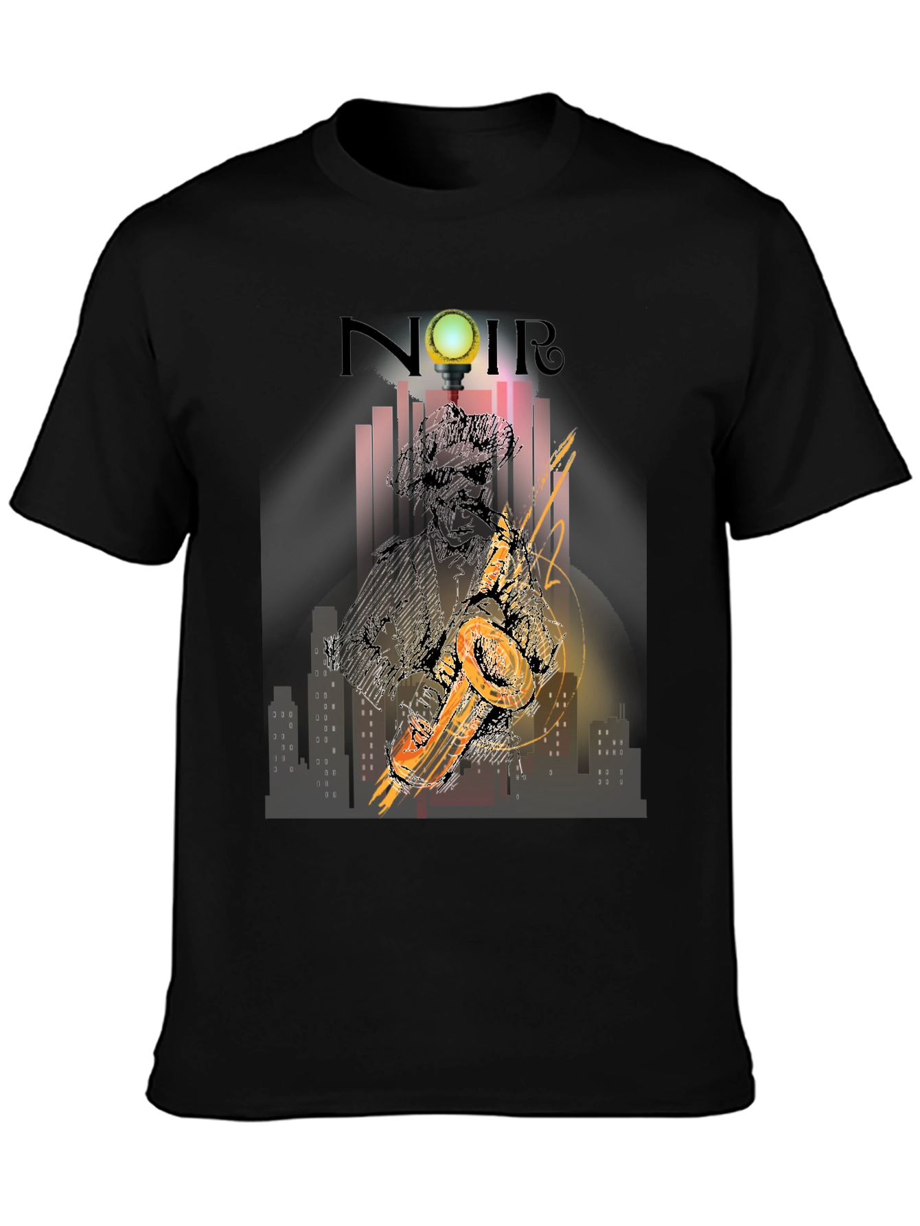 Noir Saxophone T-Shirt - Stylish Jazz Graphic Tee