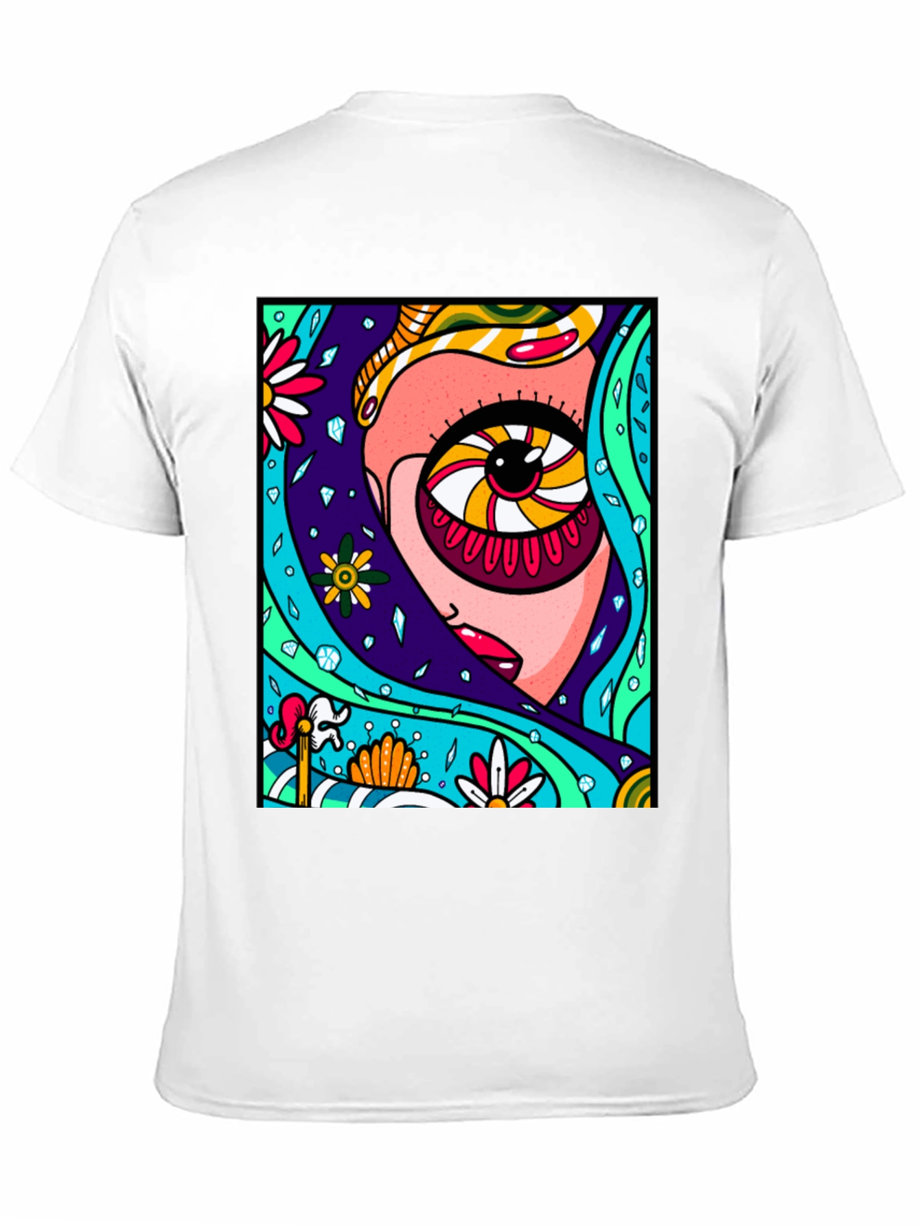 Eye-Catching Abstract Graphic Print Black T-Shirt