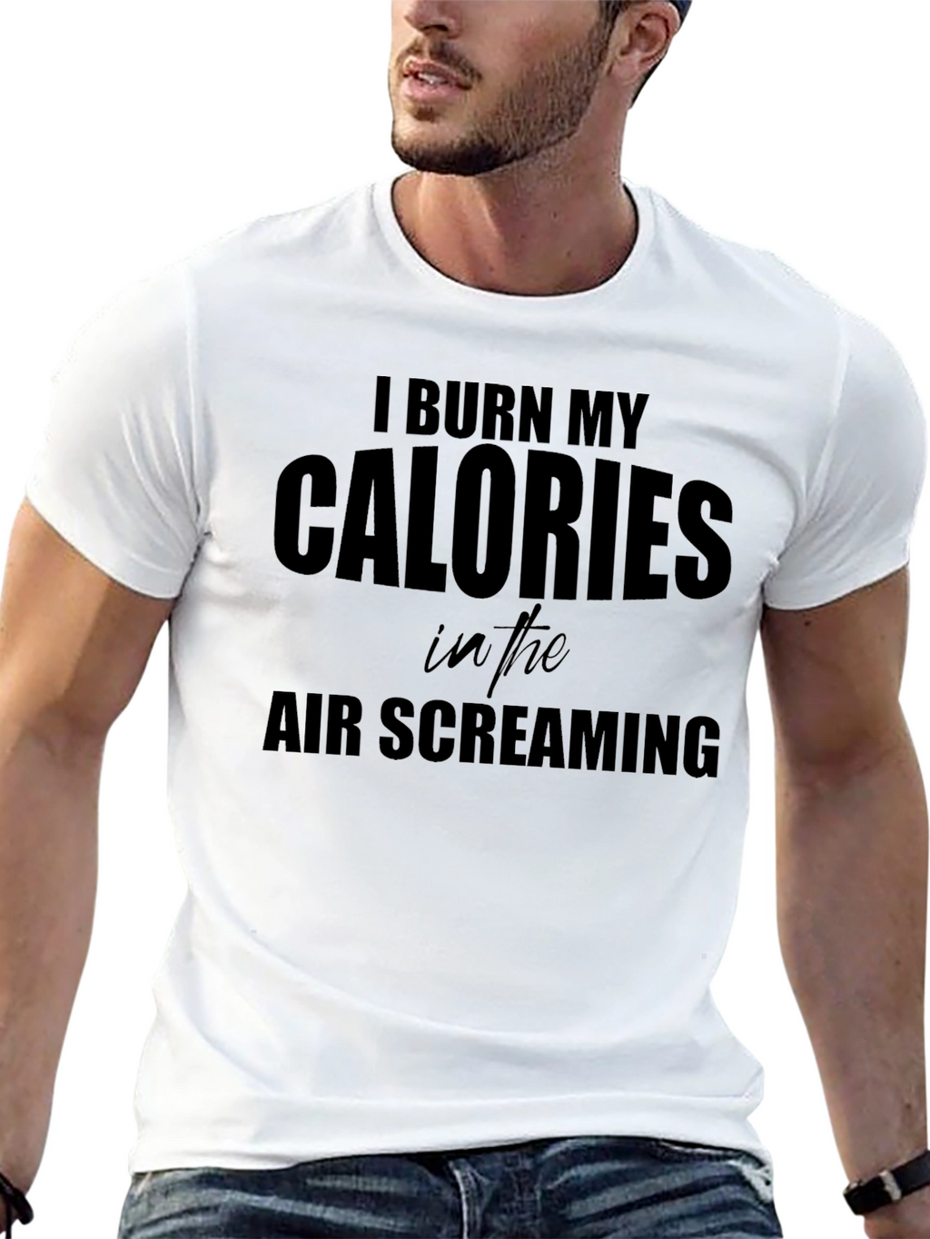 I Burn My Calories Screaming T-Shirt - Black