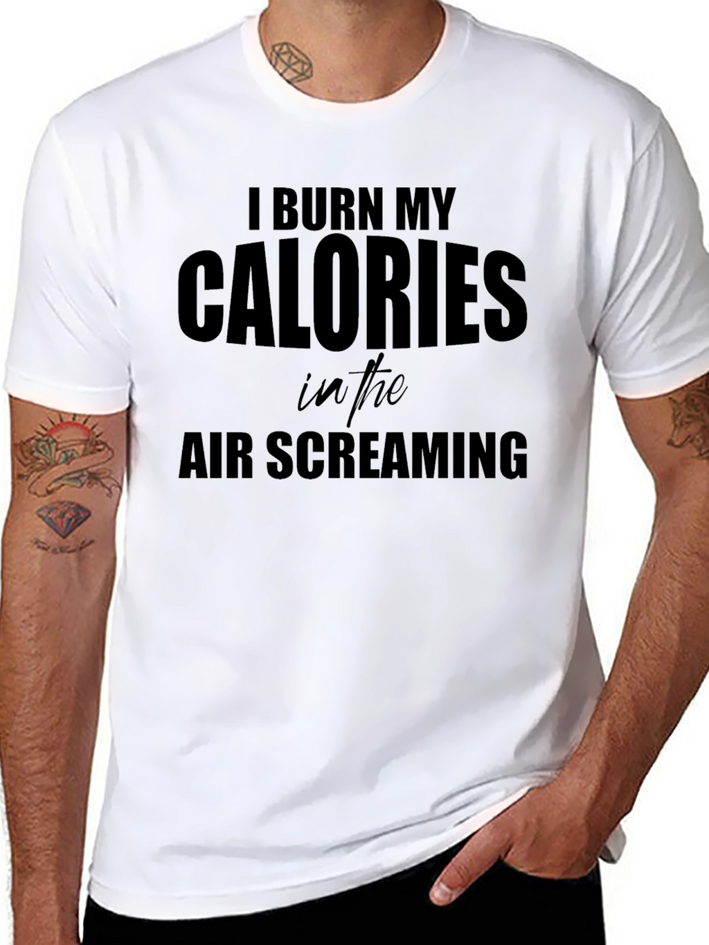 I Burn My Calories Screaming T-Shirt - Black