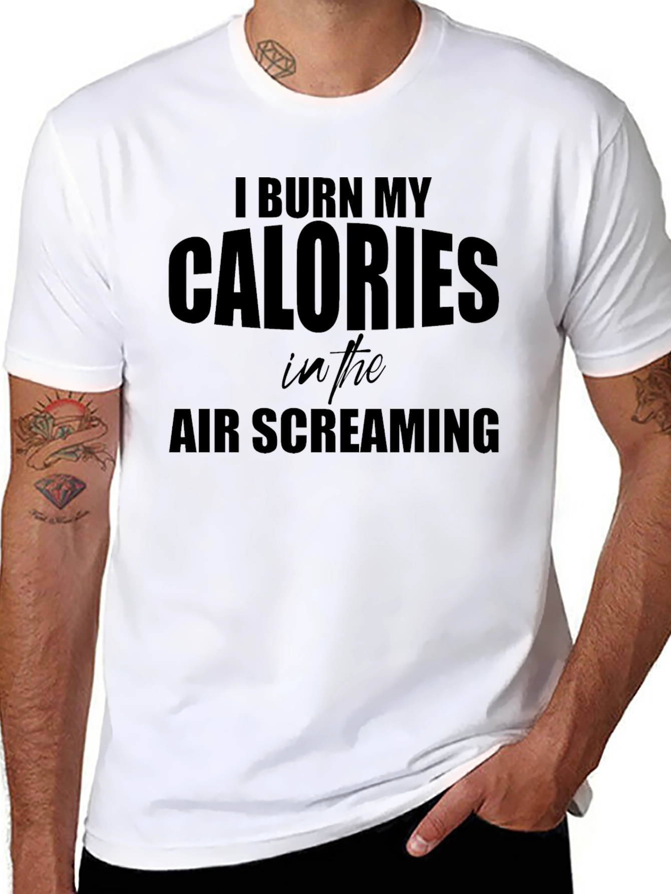 I Burn My Calories Screaming T-Shirt - Black